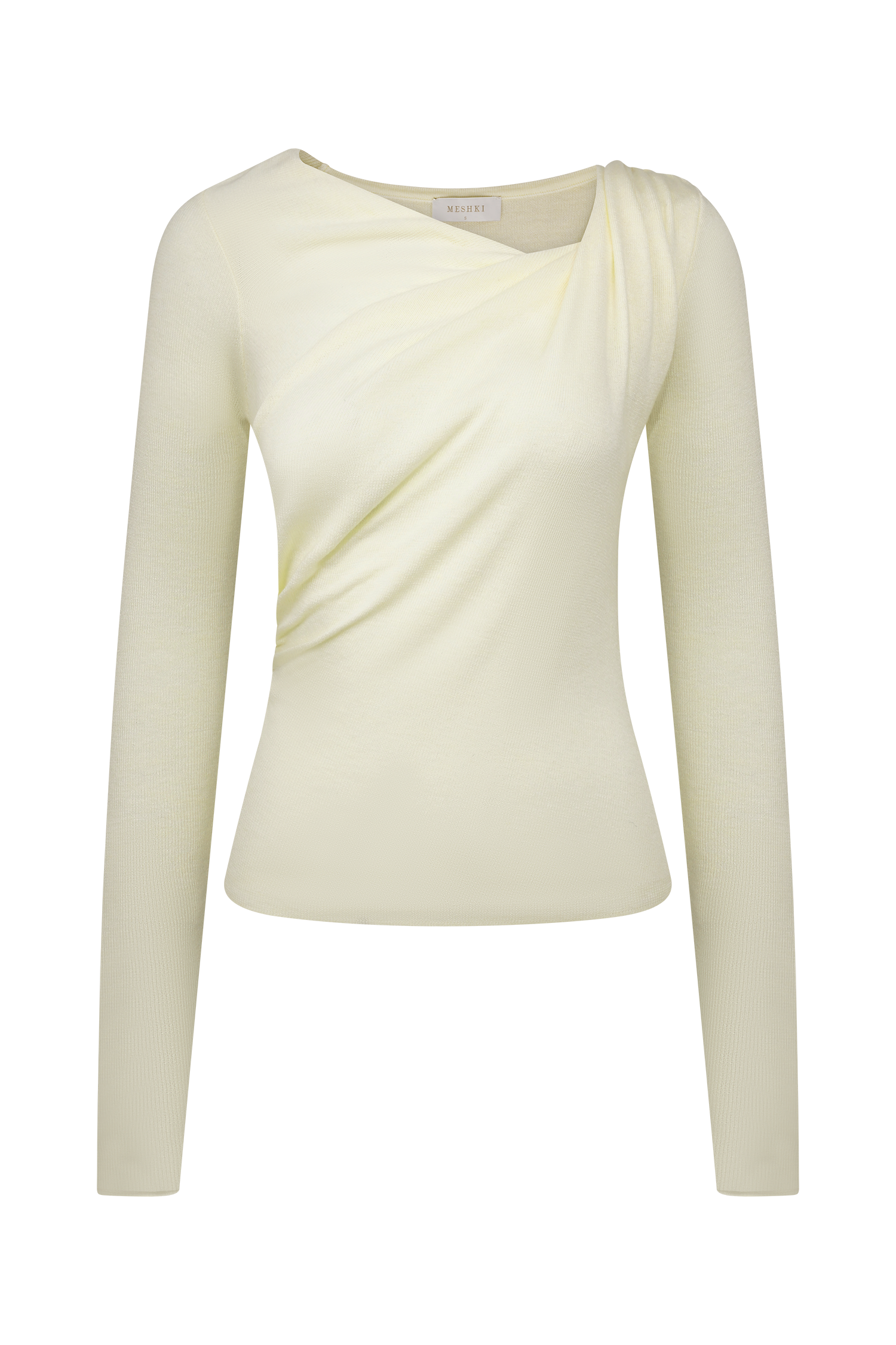 Culver Draped Twist Knit Top - Cream