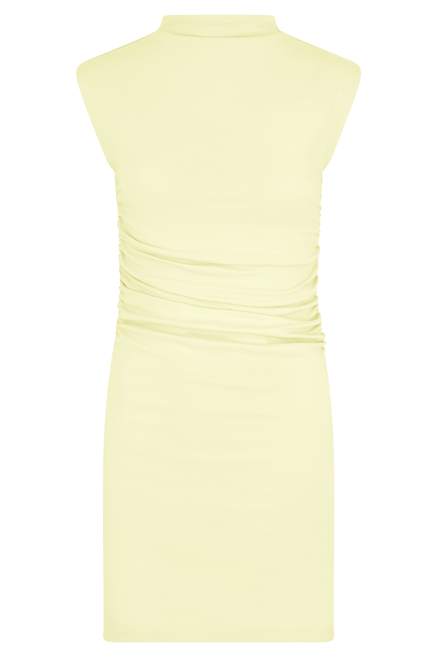 Elliot High Neck Sleeveless Mini Dress - Pale Lemon