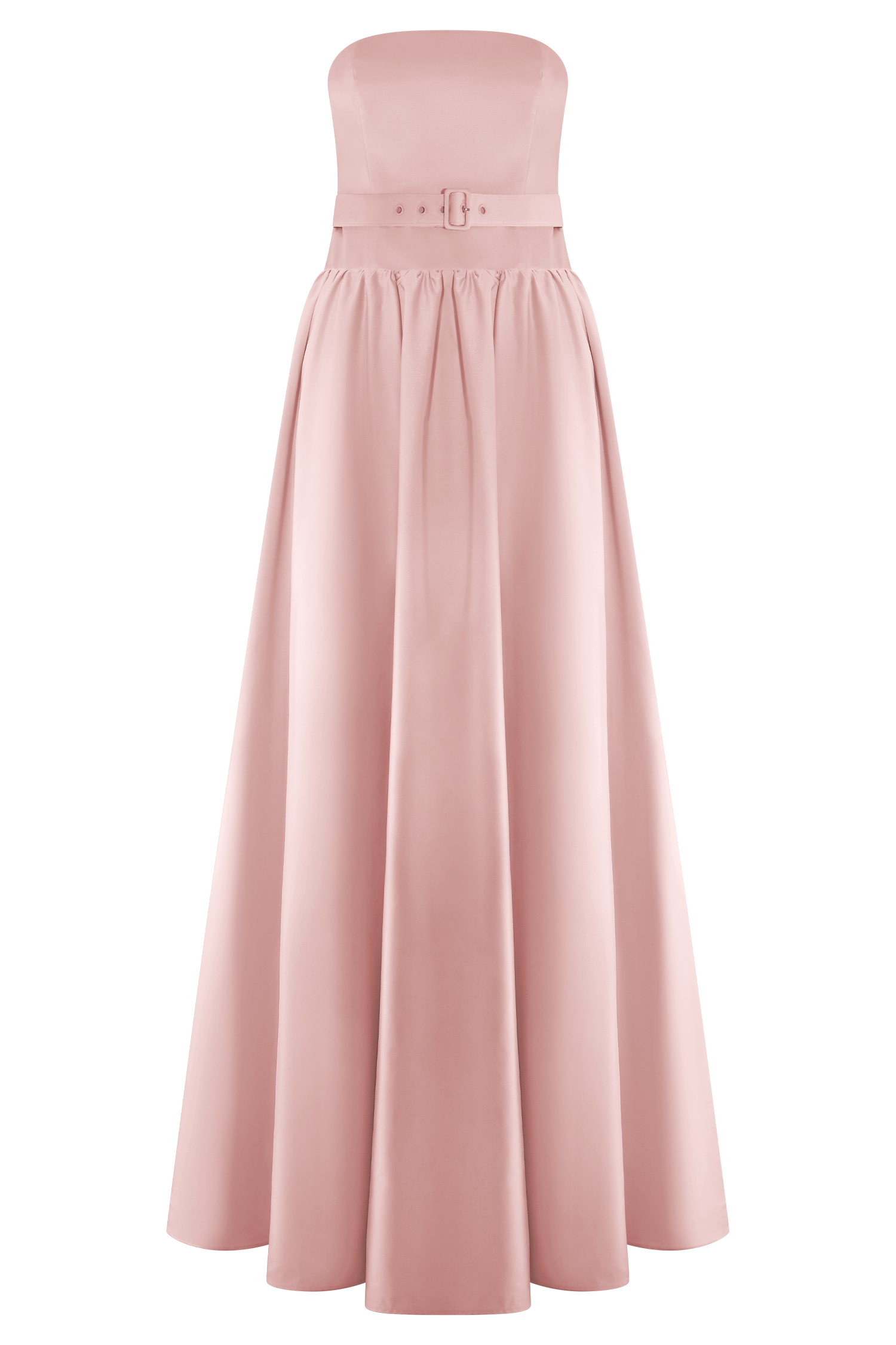 Florence Strapless Belted Maxi Dress - Baby Pink