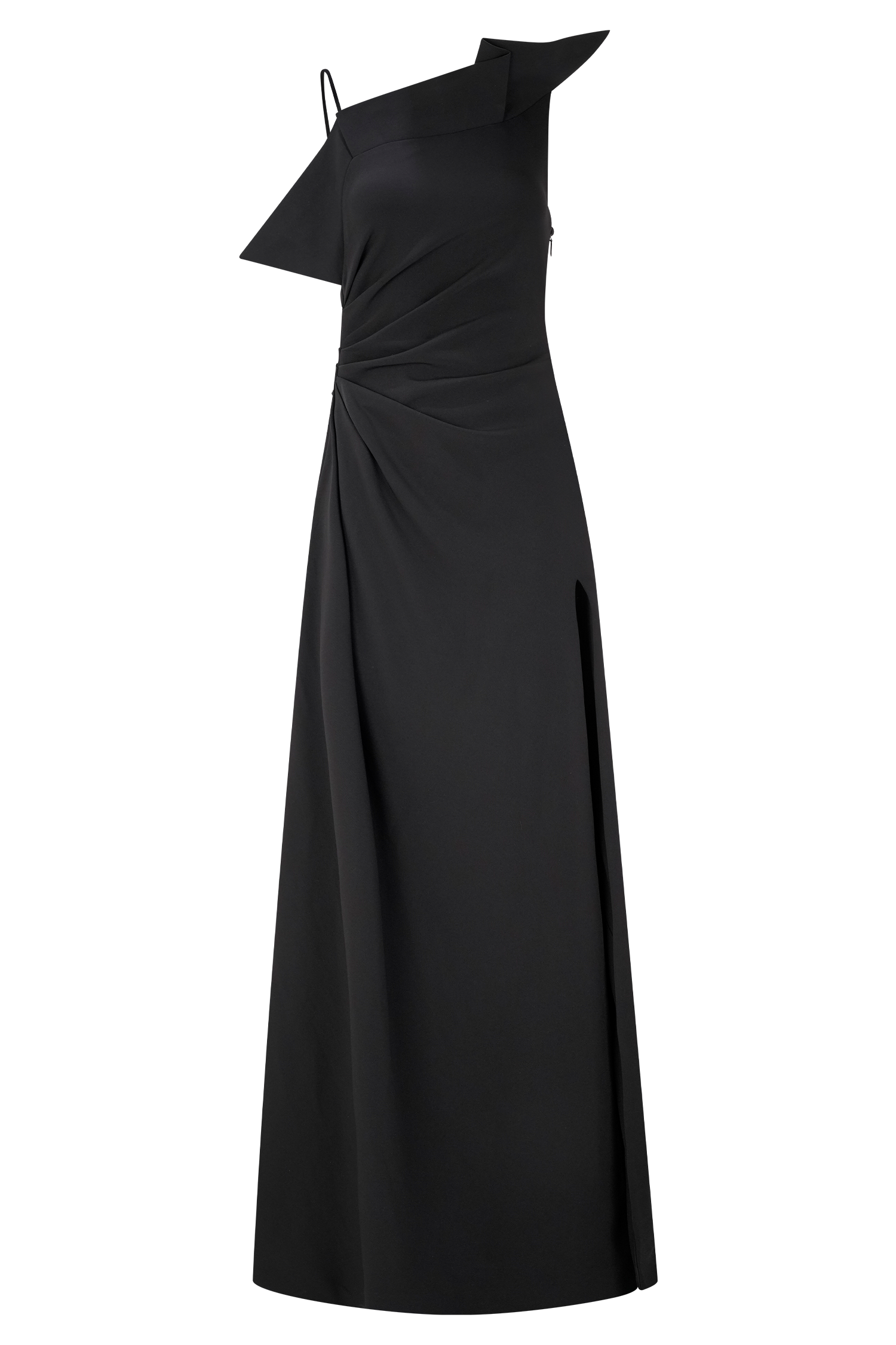 Adalyn One Shoulder Crepe Maxi Dress - Black