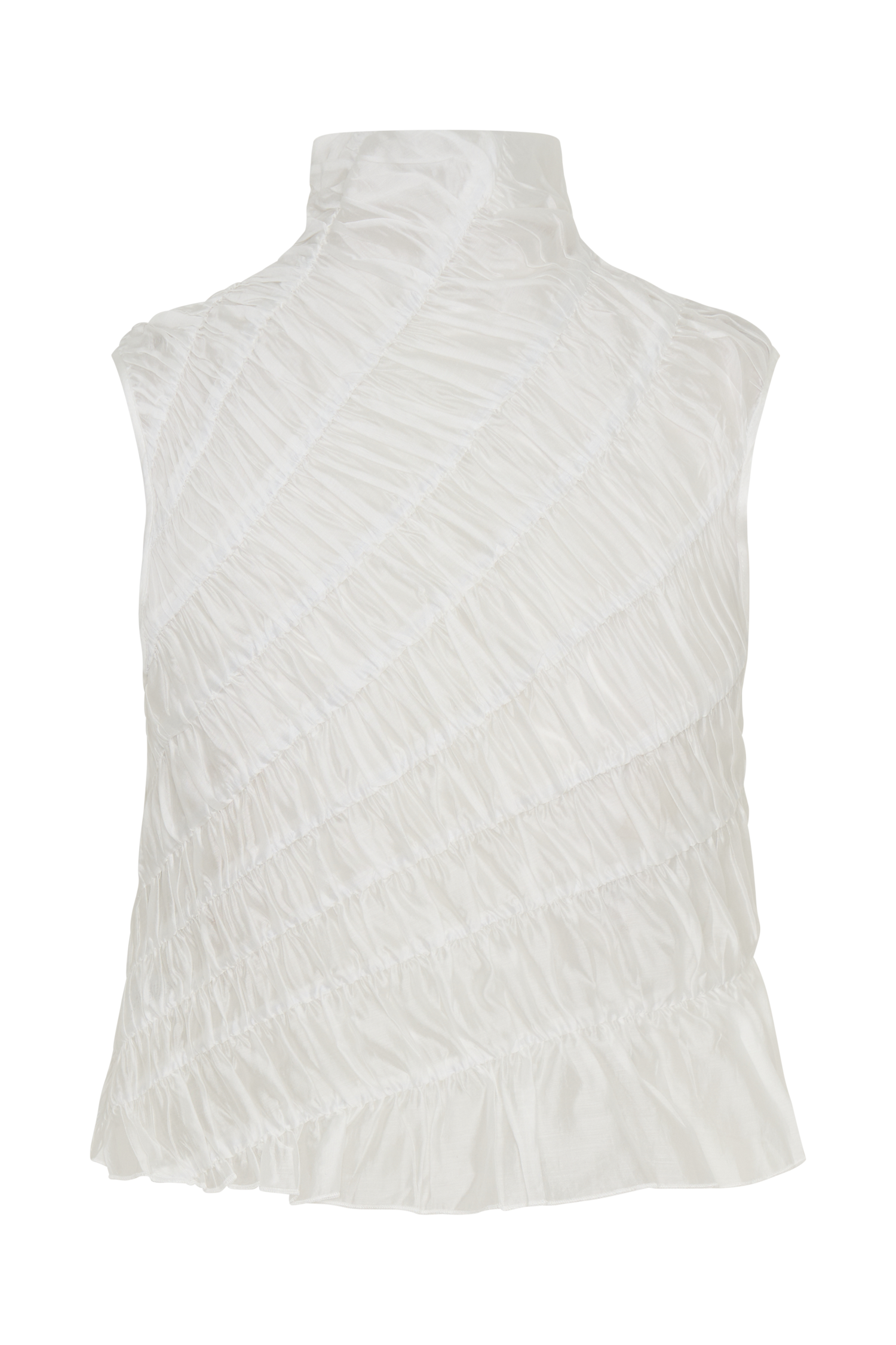 Adella Gathered Sleeveless Top - Ivory