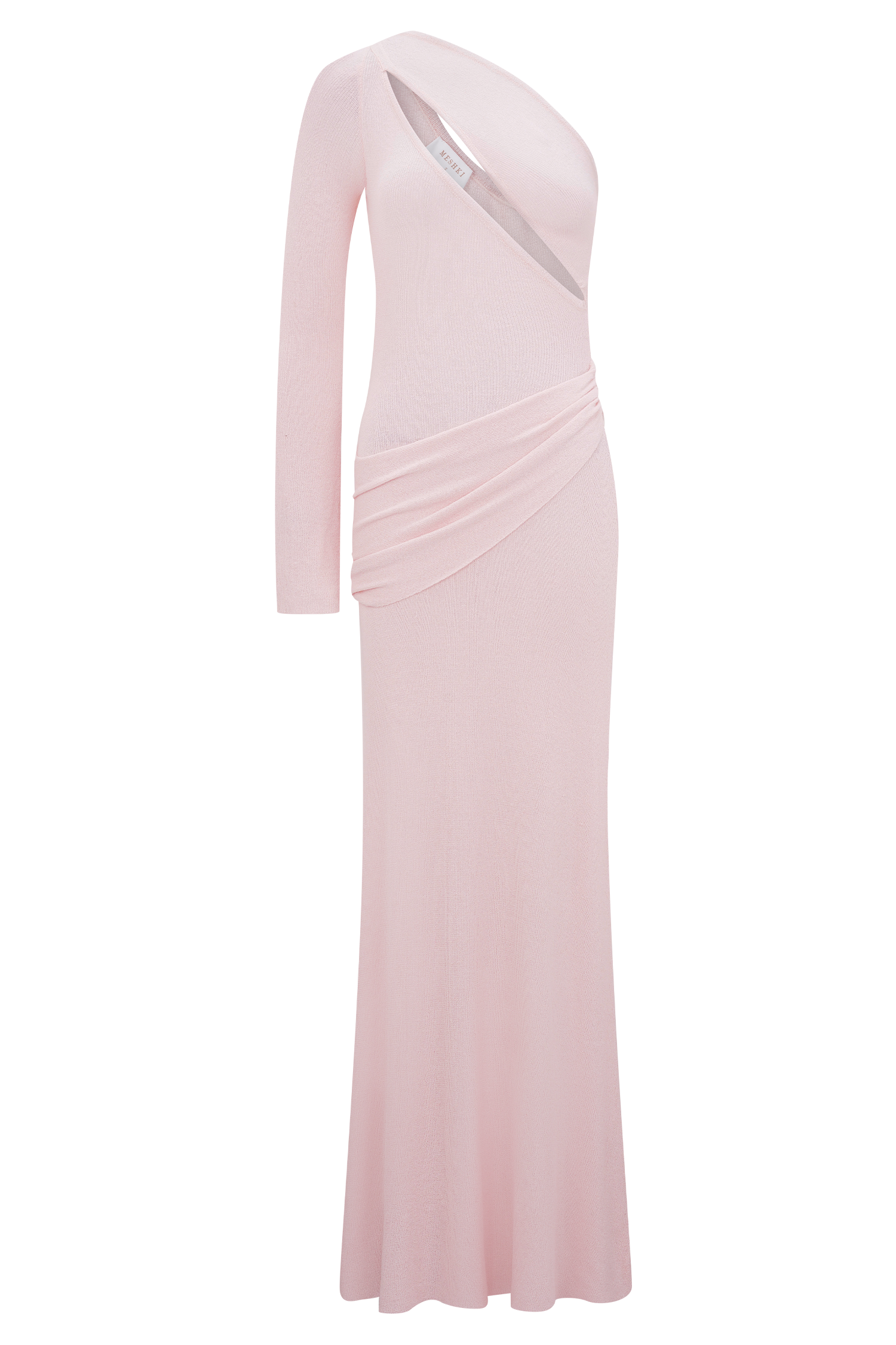 Alexius One Shoulder Knit Maxi Dress - Dusty Pink
