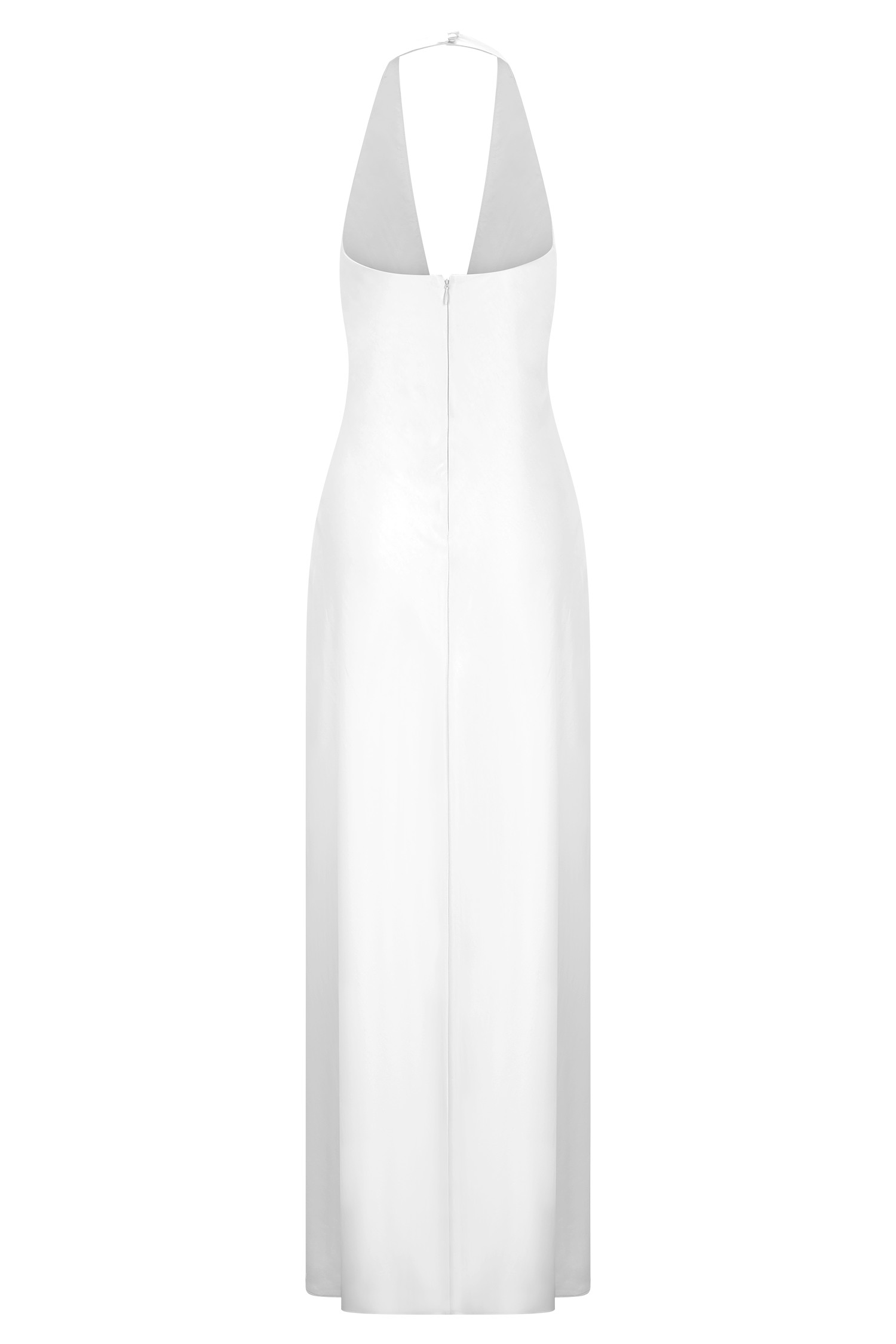Alice Satin Halter Maxi Dress - White