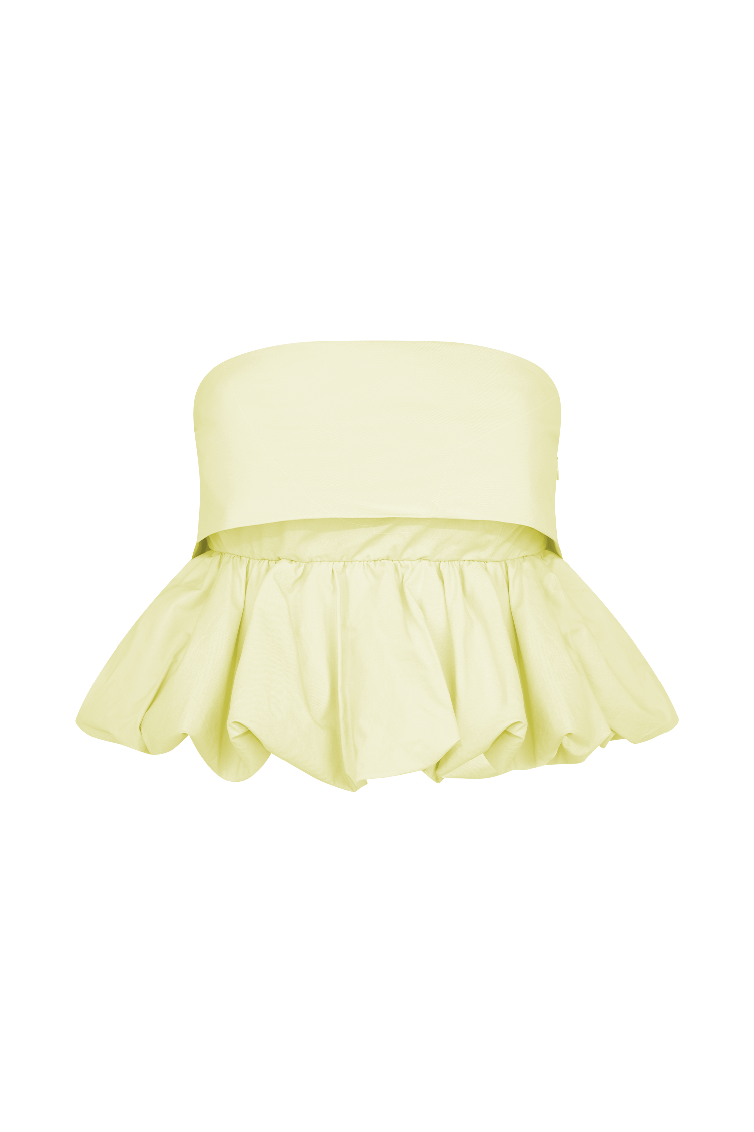 Amirah Strapless Bubble Crop Top - Lemon