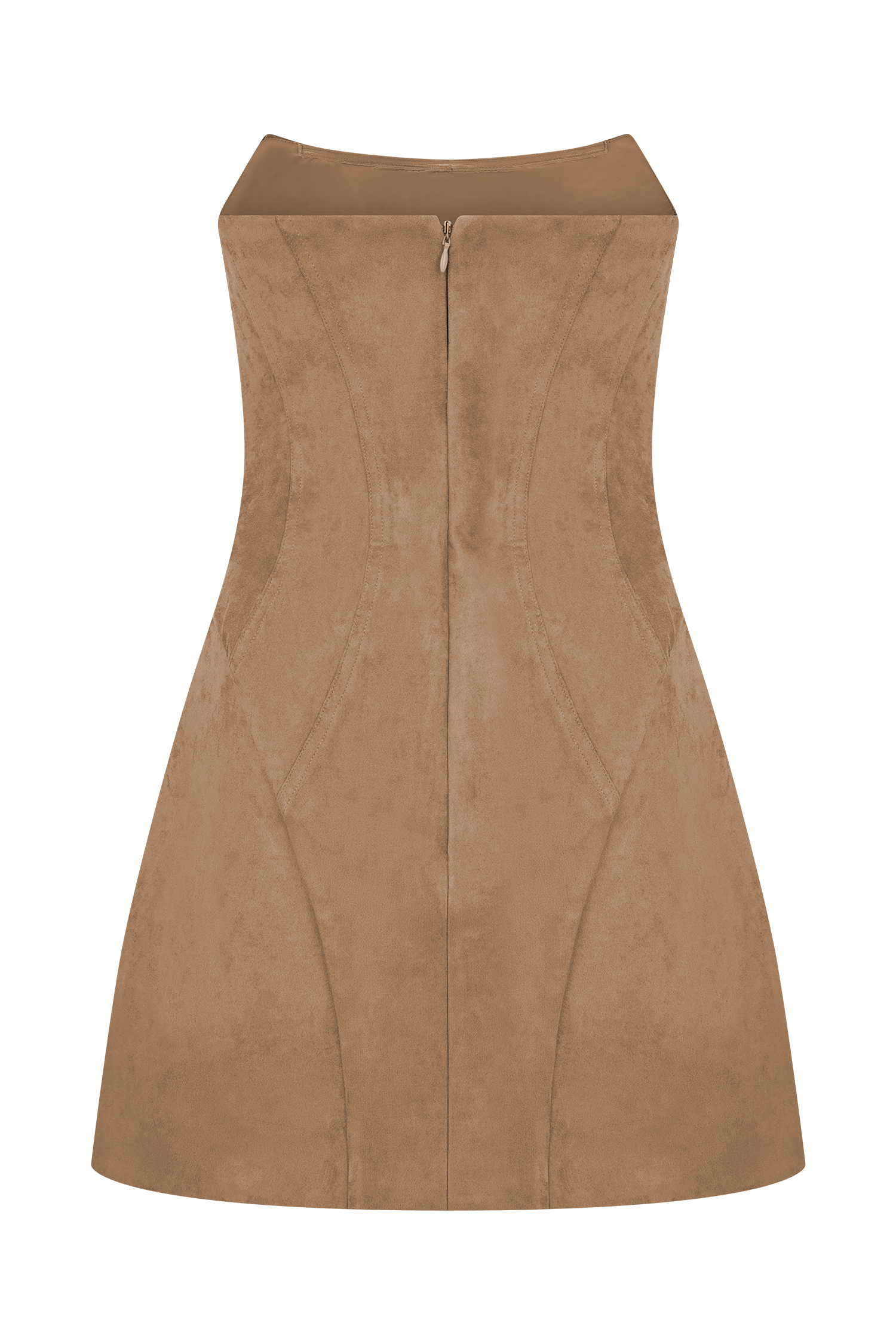 Andy Faux Suede Mini Dress - Camel