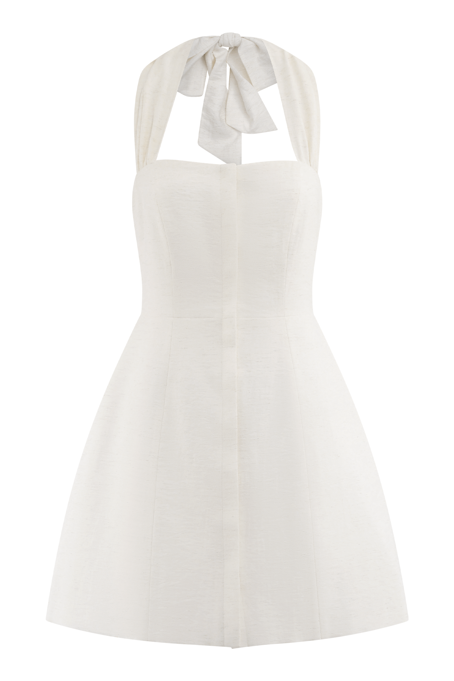 Anya Linen Halter Mini Dress - Oat Marle