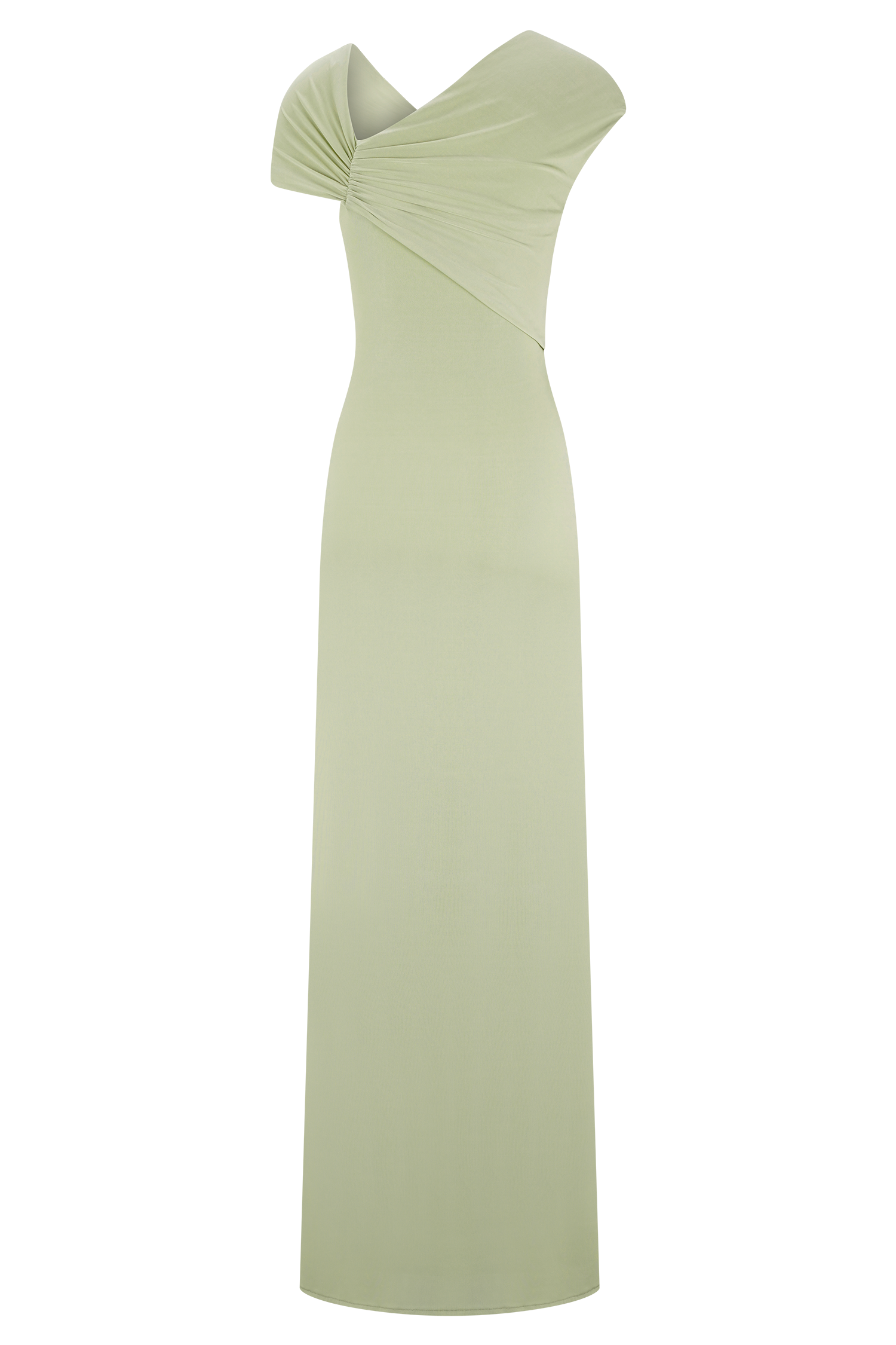 Ashford Asymmetrical Slinky Maxi Dress - Sage