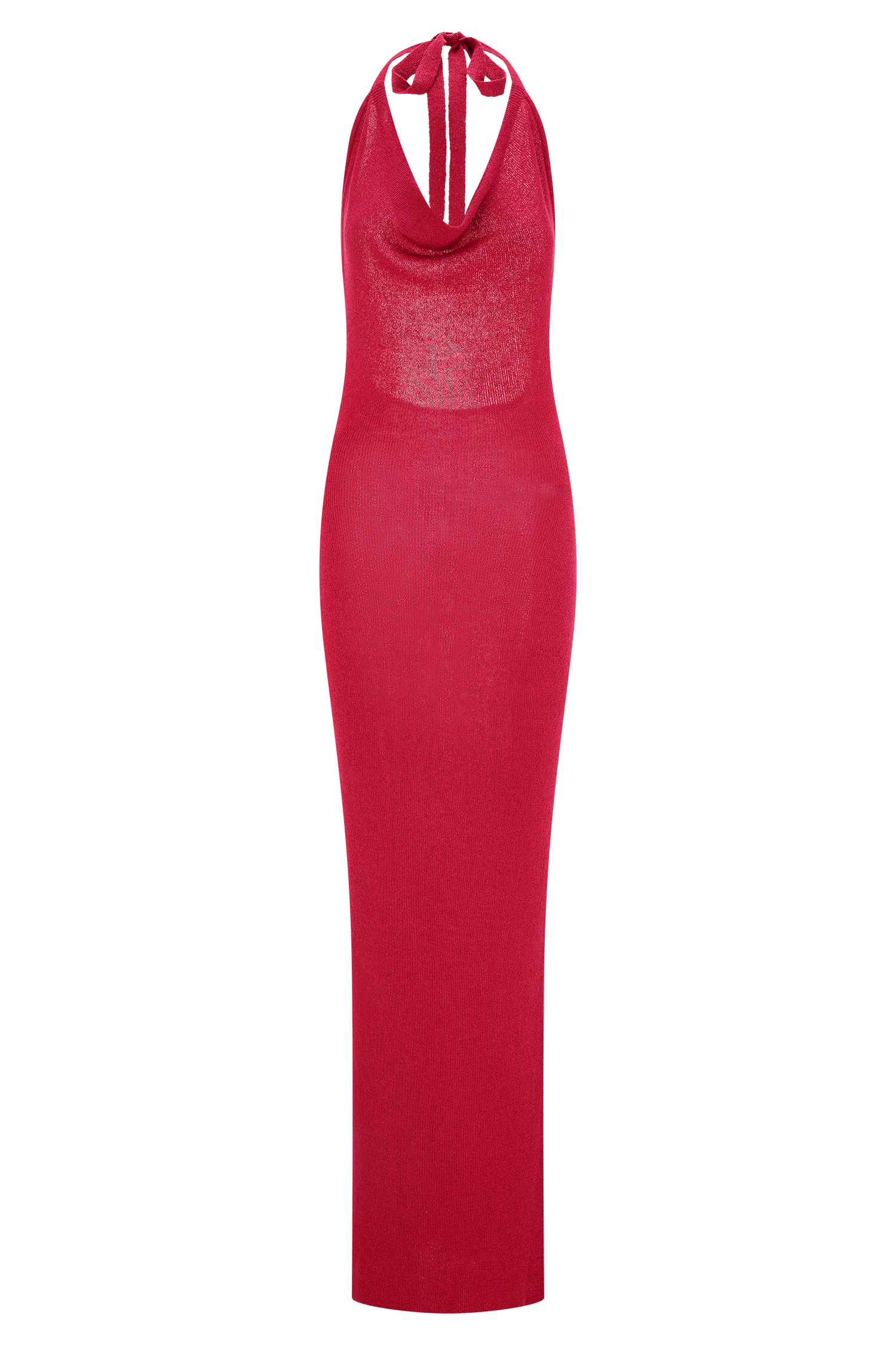 Ayella Cowl Knit Maxi Dress - Raspberry