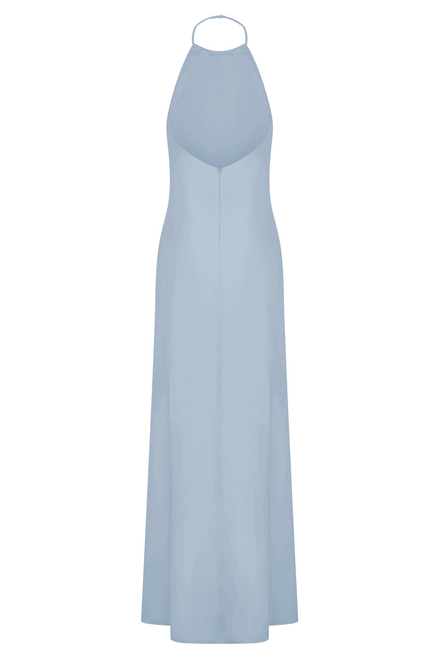 Bella Satin Halter Maxi Dress - Frosted Blue