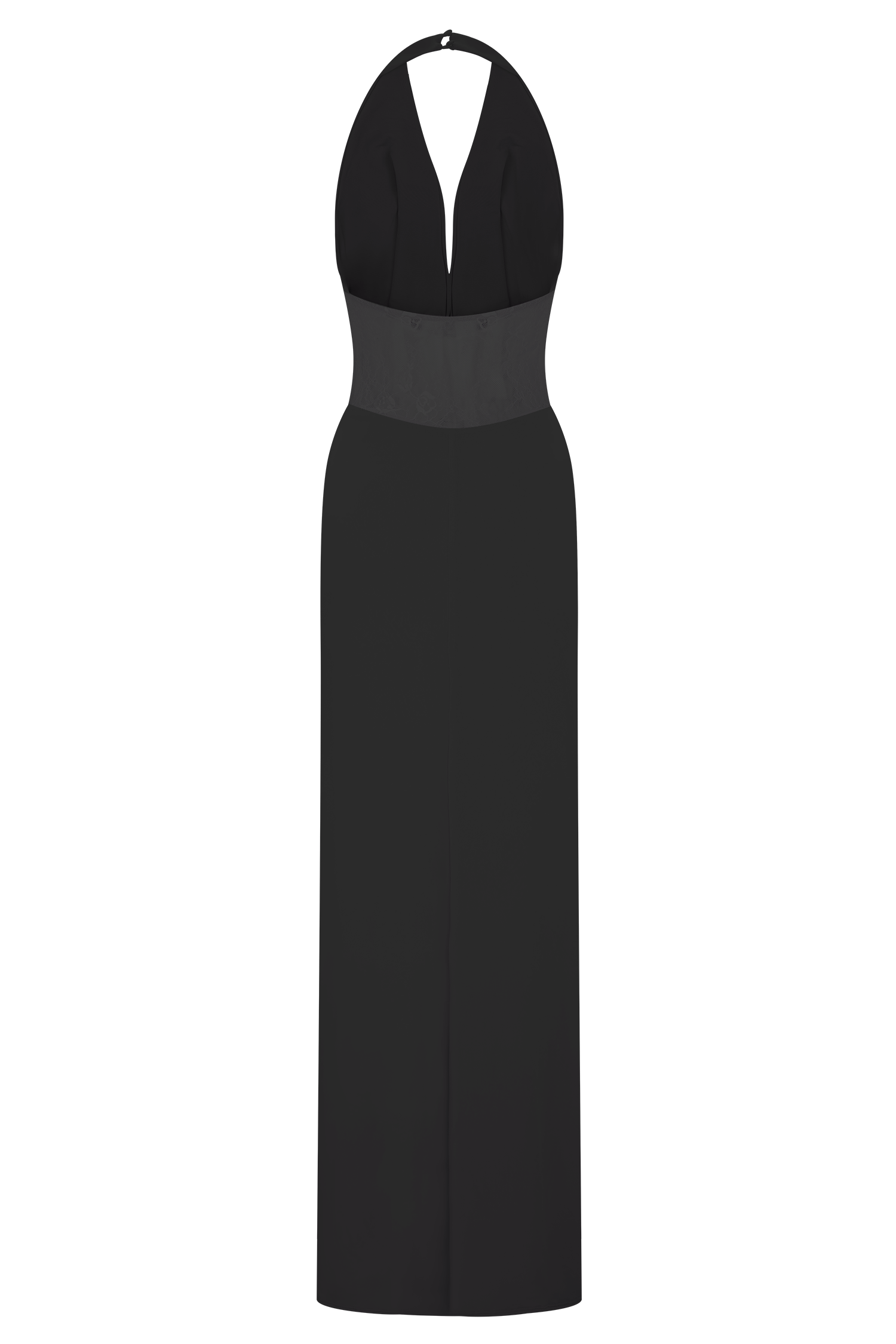 Bonnie Slinky And Lace Maxi Dress - Black