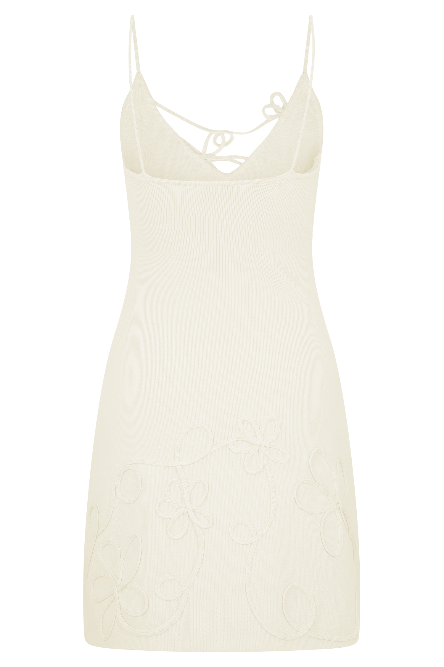 Brullo Embroidery Knit Mini Dress - Ivory