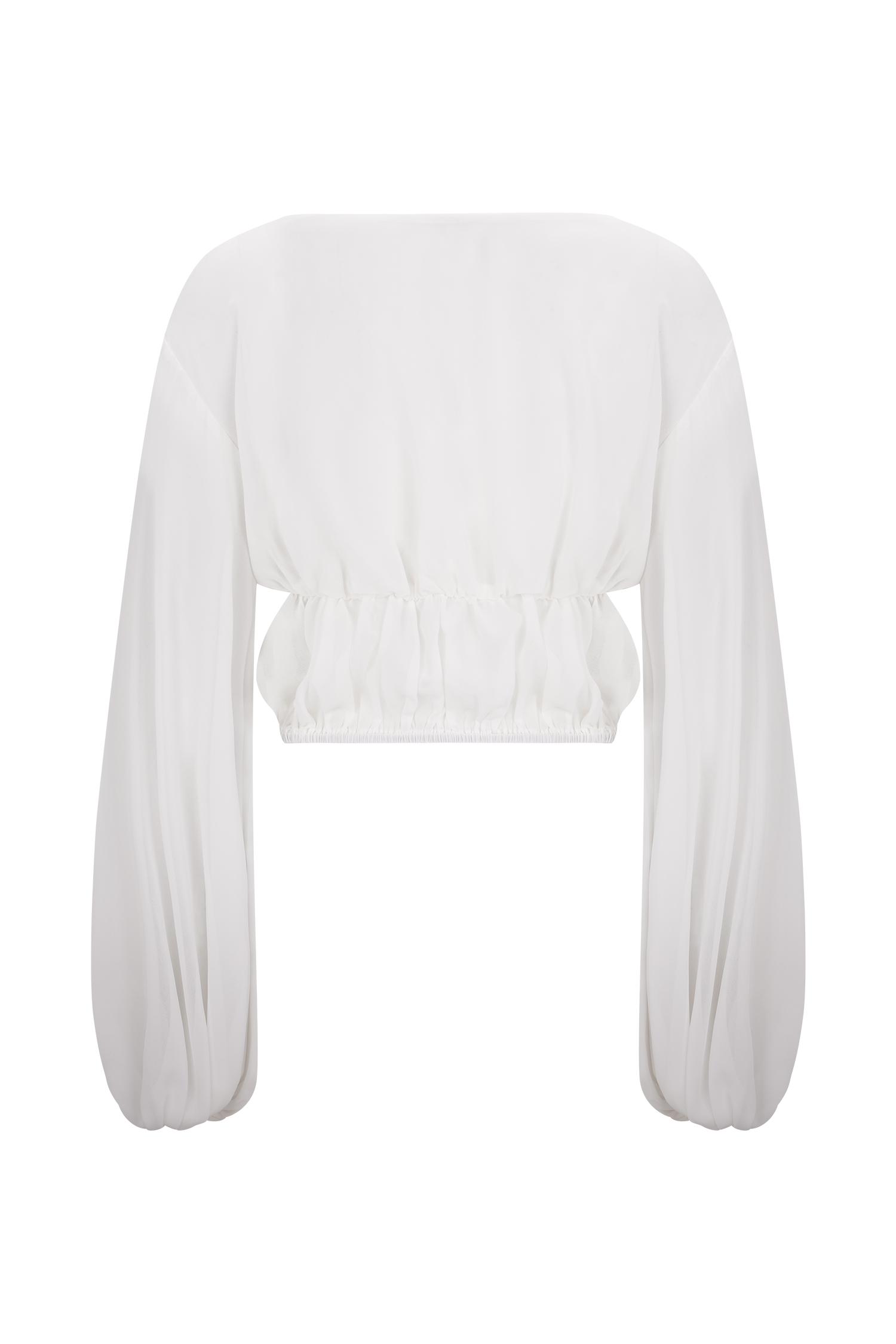 Carlie Chiffon Cross Tie Top - Ivory