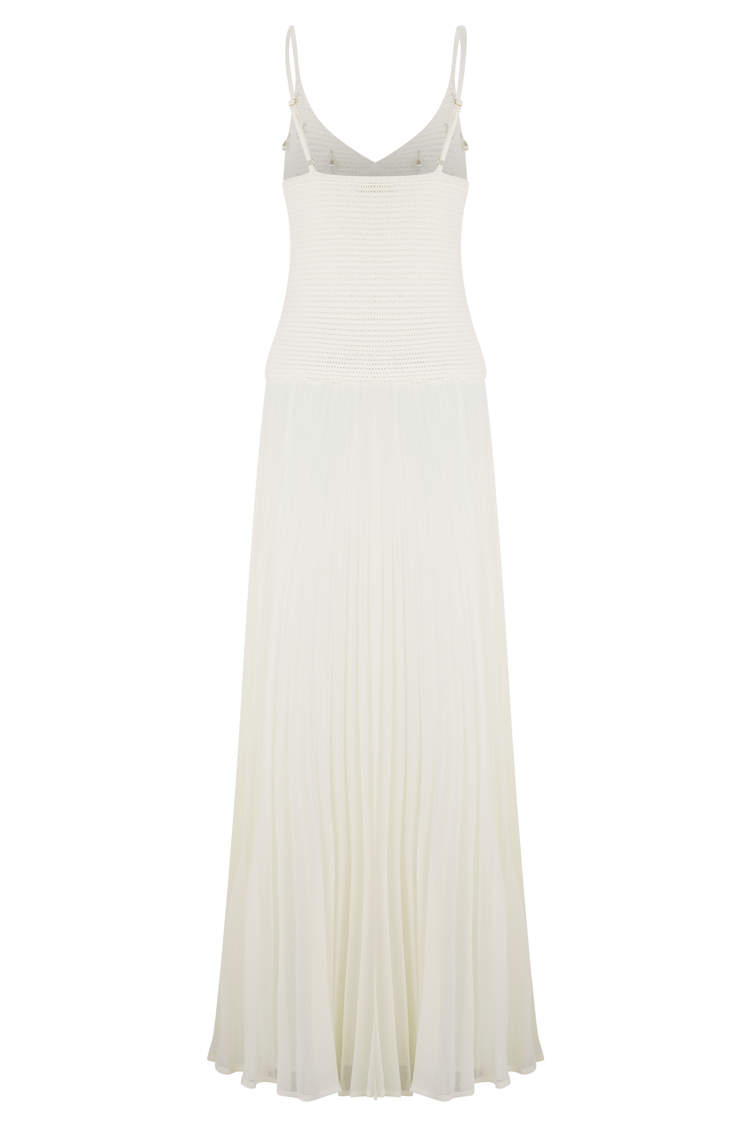 Catherine Crochet Pearl Maxi Dress - White