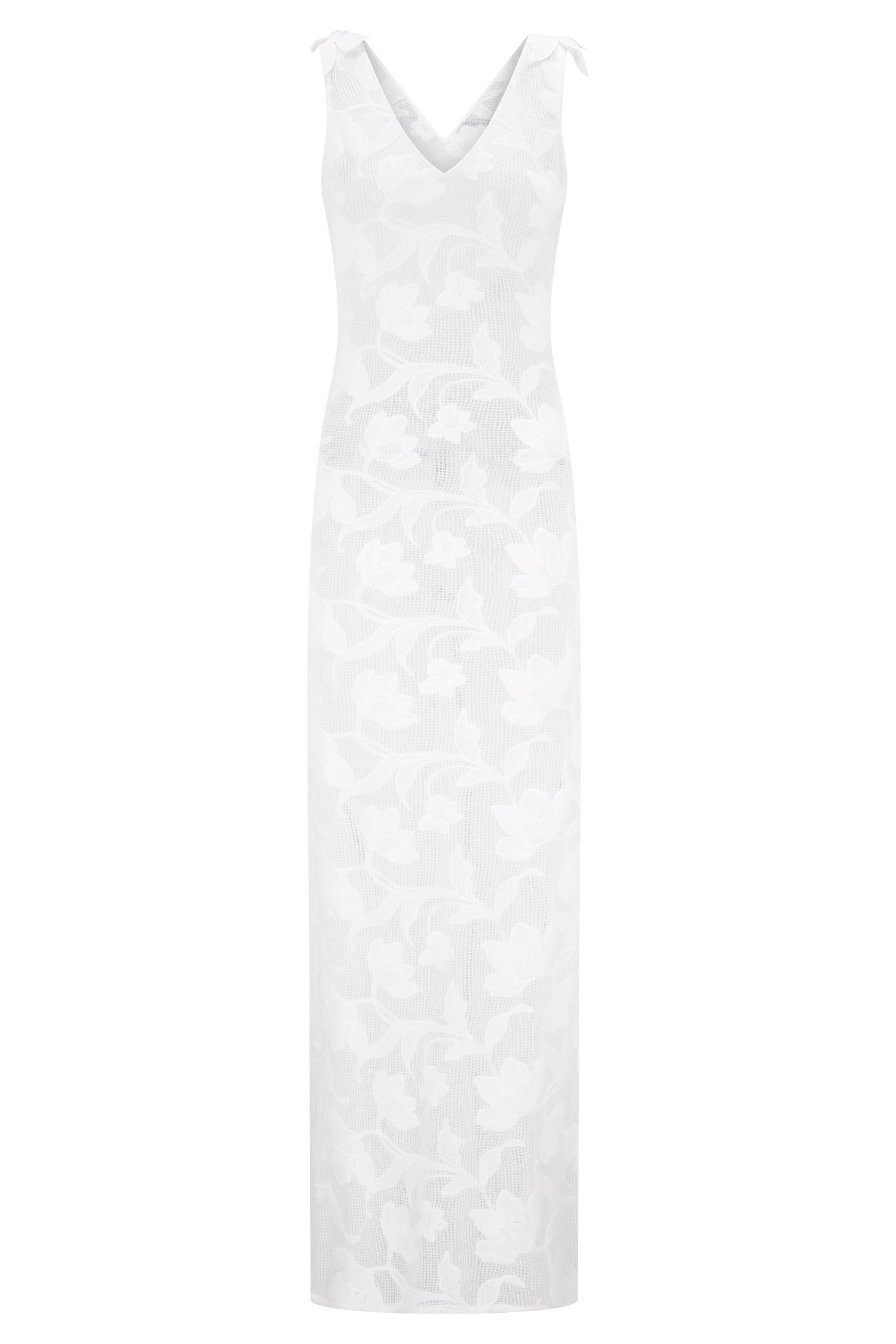 Cornelia Floral Sheer Maxi Dress - Ivory