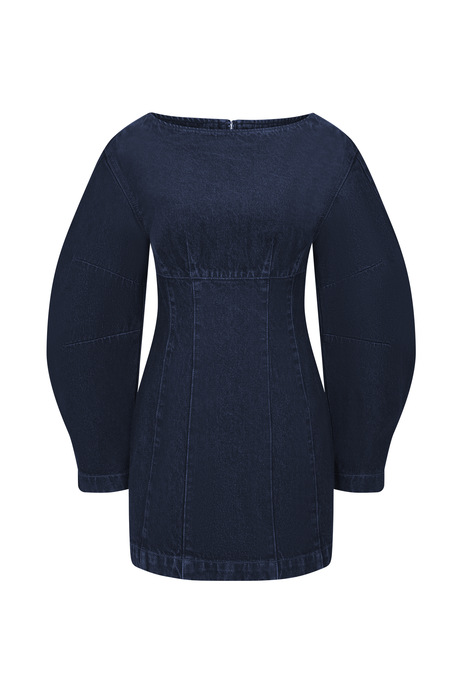 Cosmala Denim Long Sleeve Mini Dress - Indigo Blue