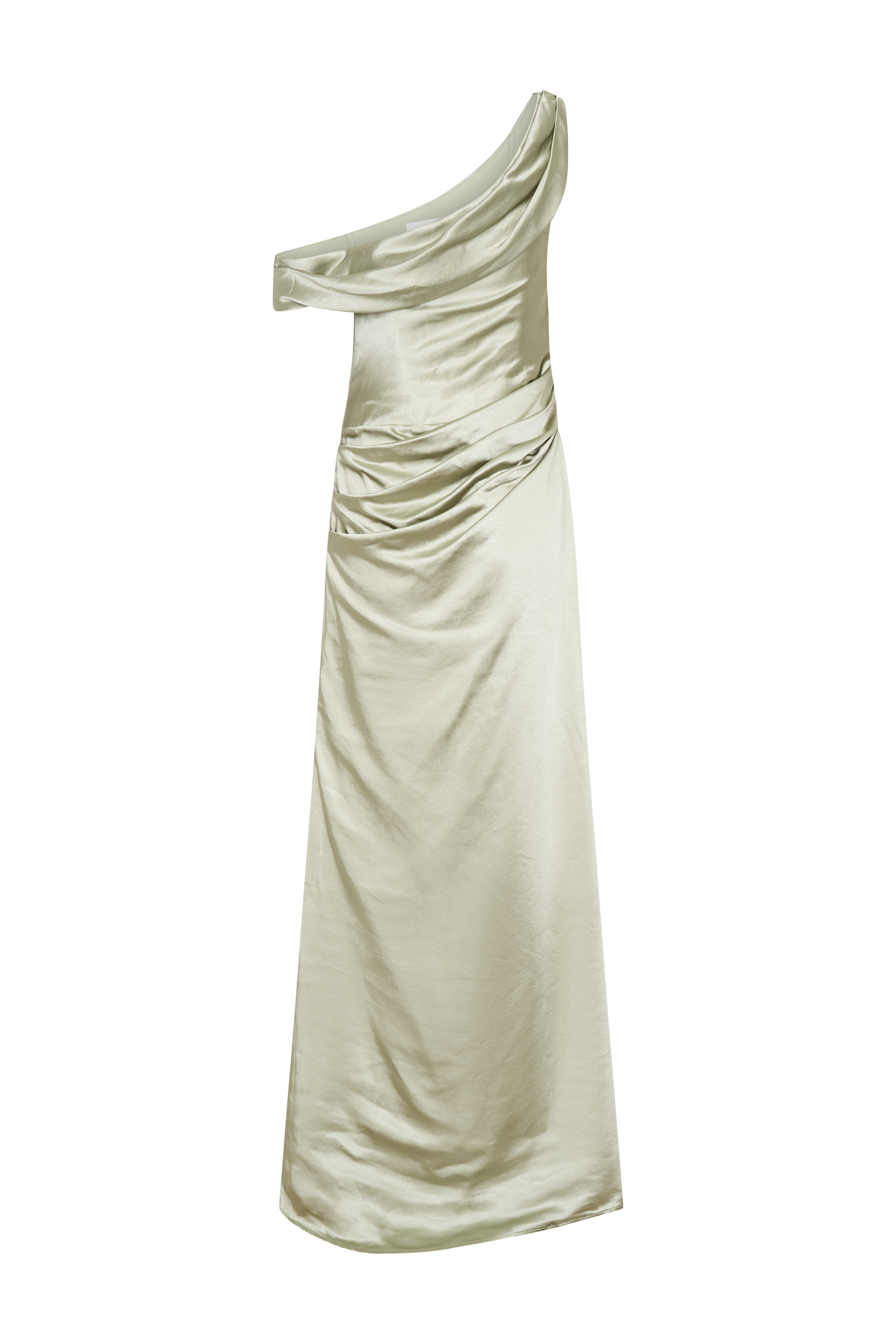 Dalia Off Shoulder Satin Maxi Dress - Sage