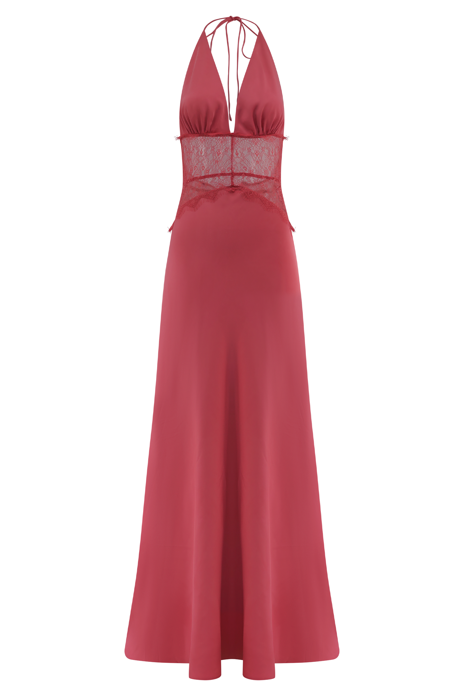 Dinah Lace And Satin Maxi Dress - Blush Rose
