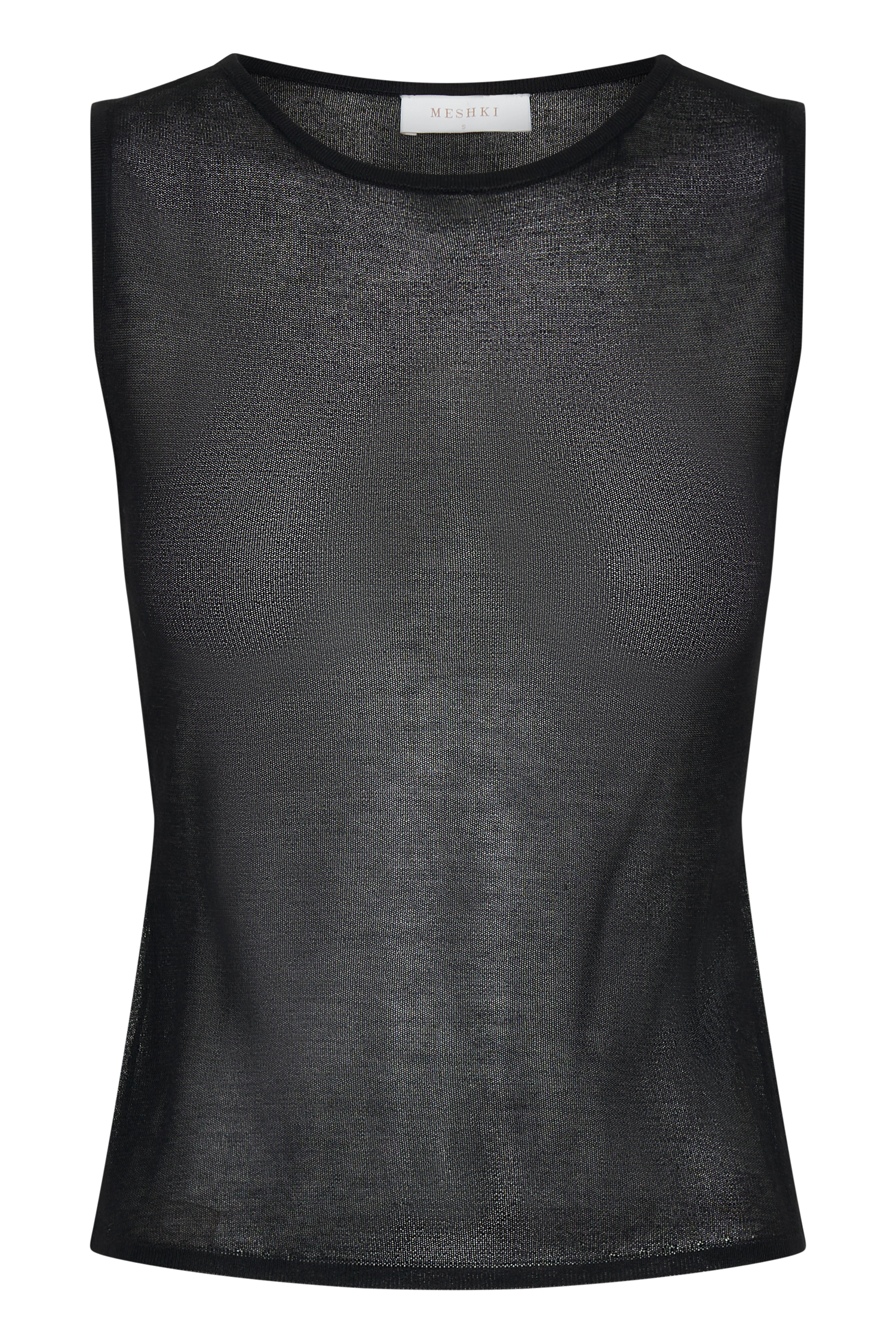 Dollie Sheer Knit Tank Top - Black