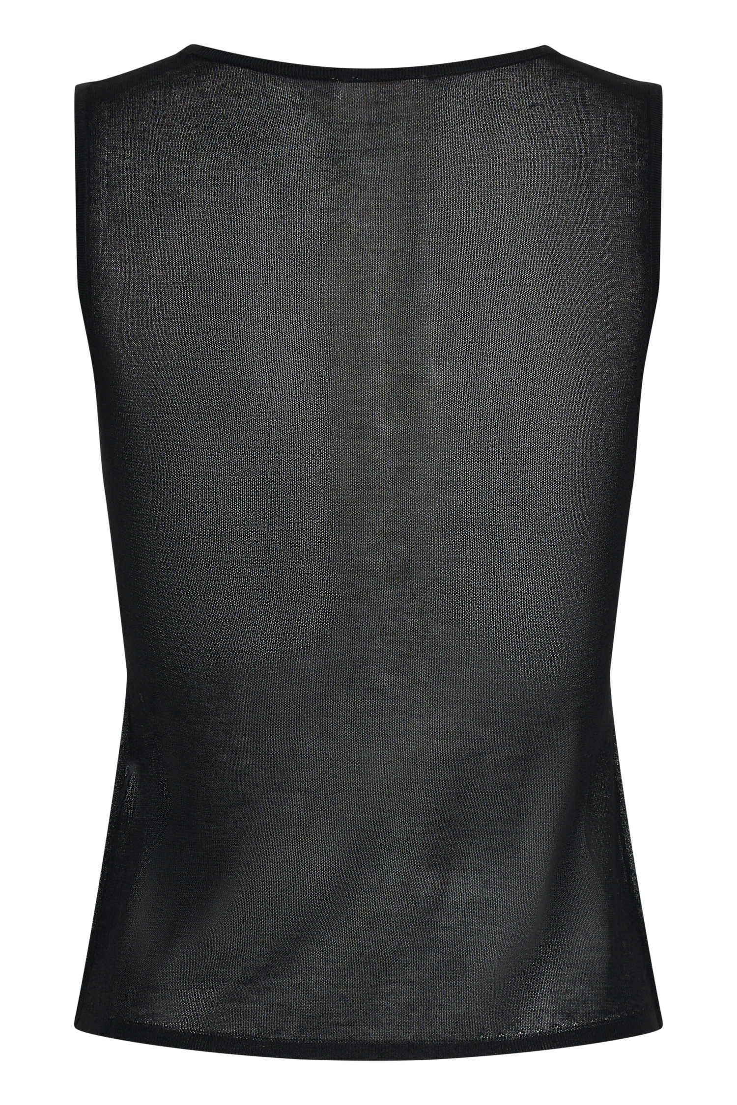 Dollie Sheer Knit Tank Top - Black