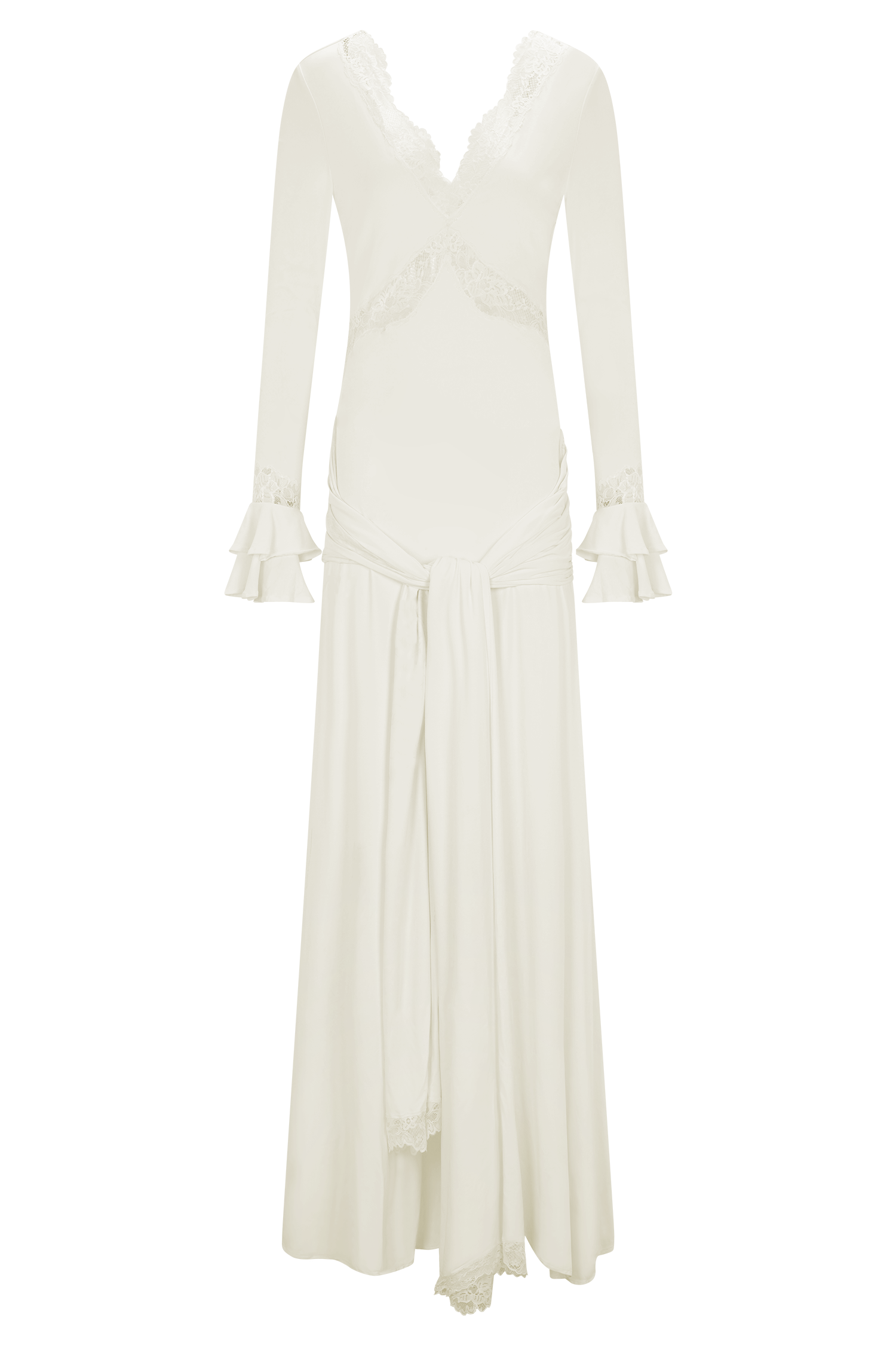 Electra Slinky Lace Maxi Dress - Ivory