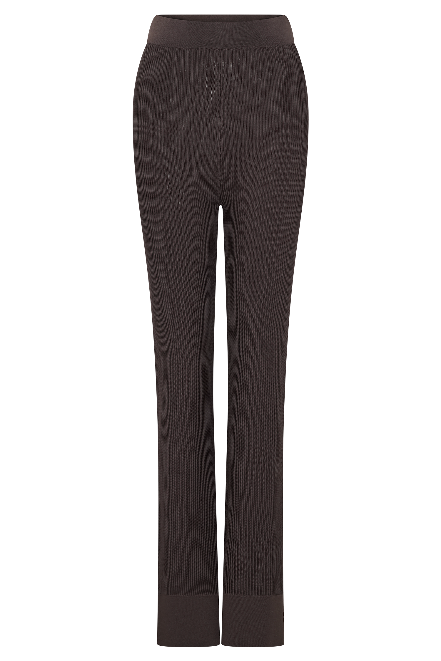 Elodie Ribbed Knit Pants - Chocolate