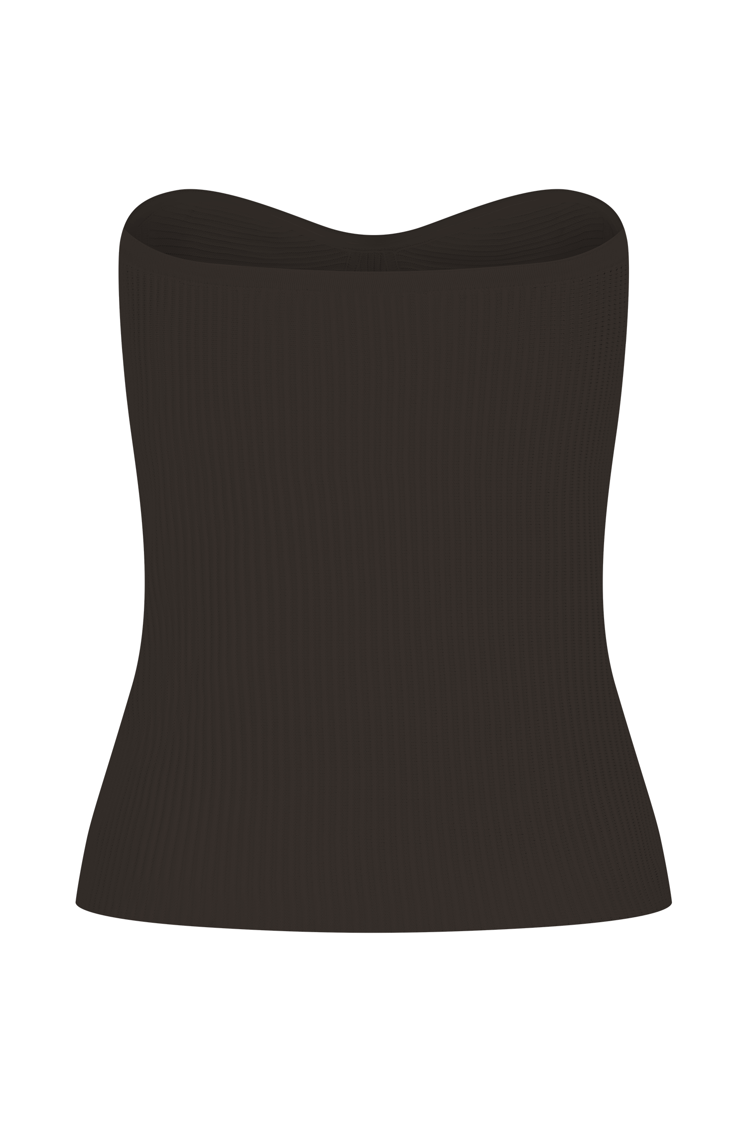 Elodie Strapless Cupped Knit Top - Chocolate