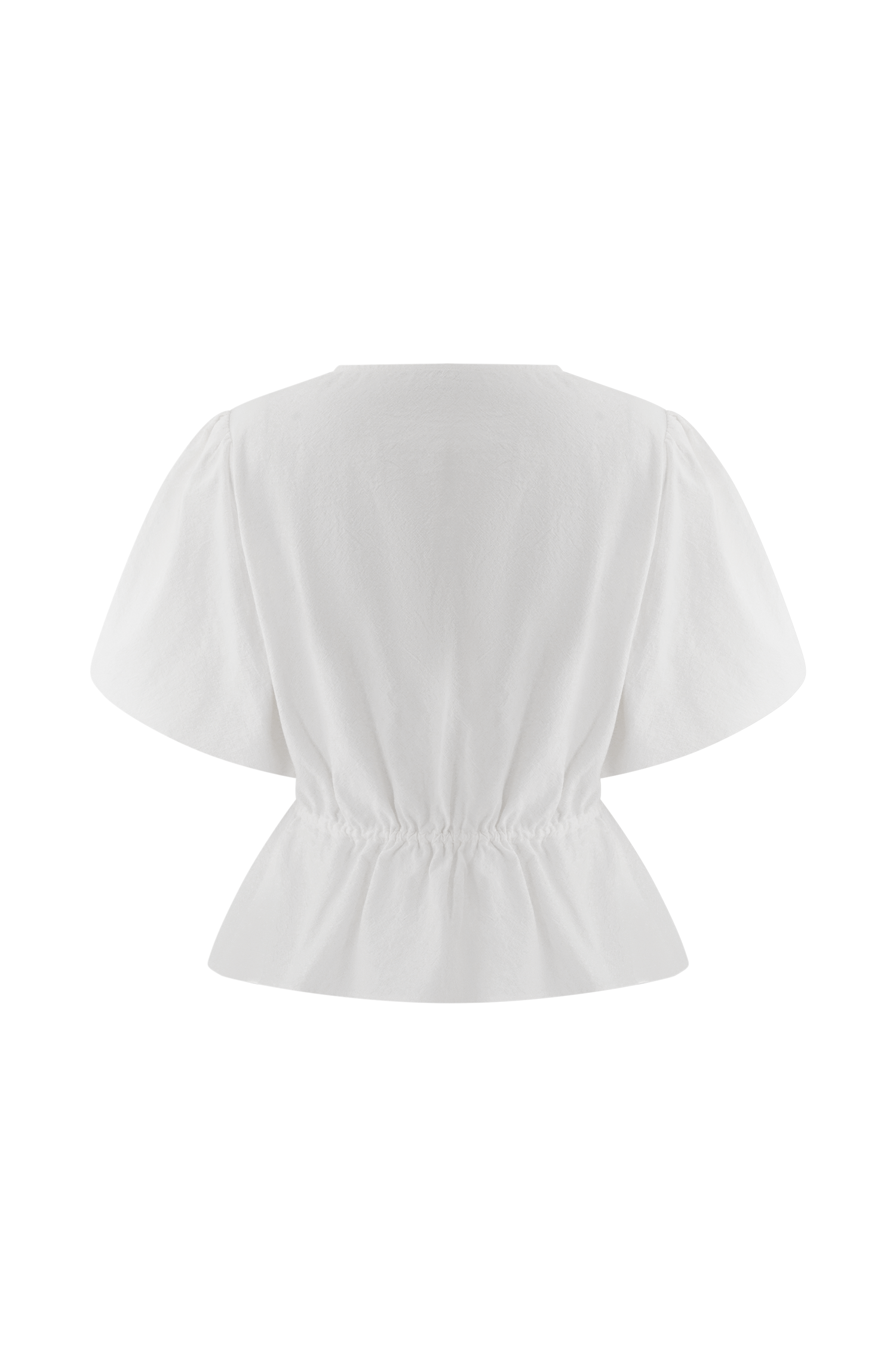 Emilie Puff Sleeve Cotton Top - White