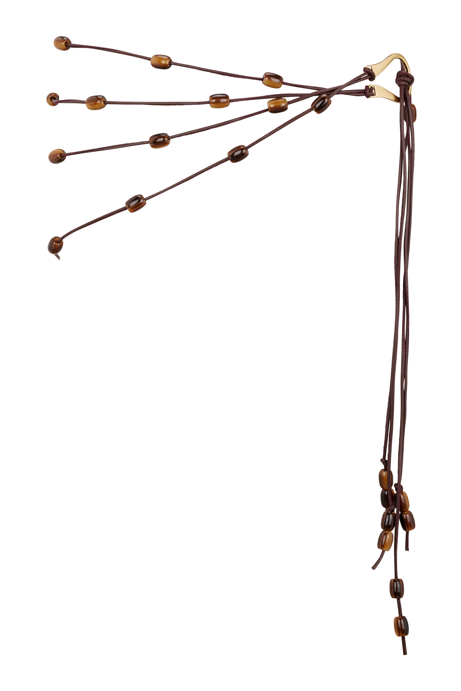 Enid Faux Leather Beaded Belt - Chocolate