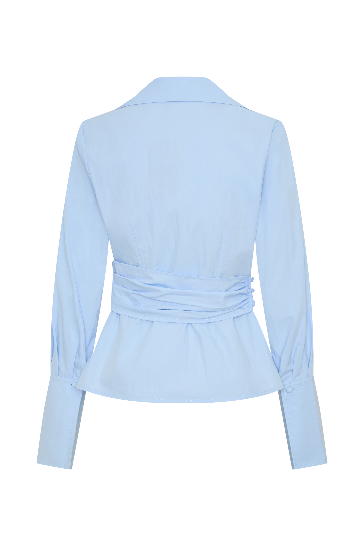 Eugenia Wrap Cotton Shirt - Blue