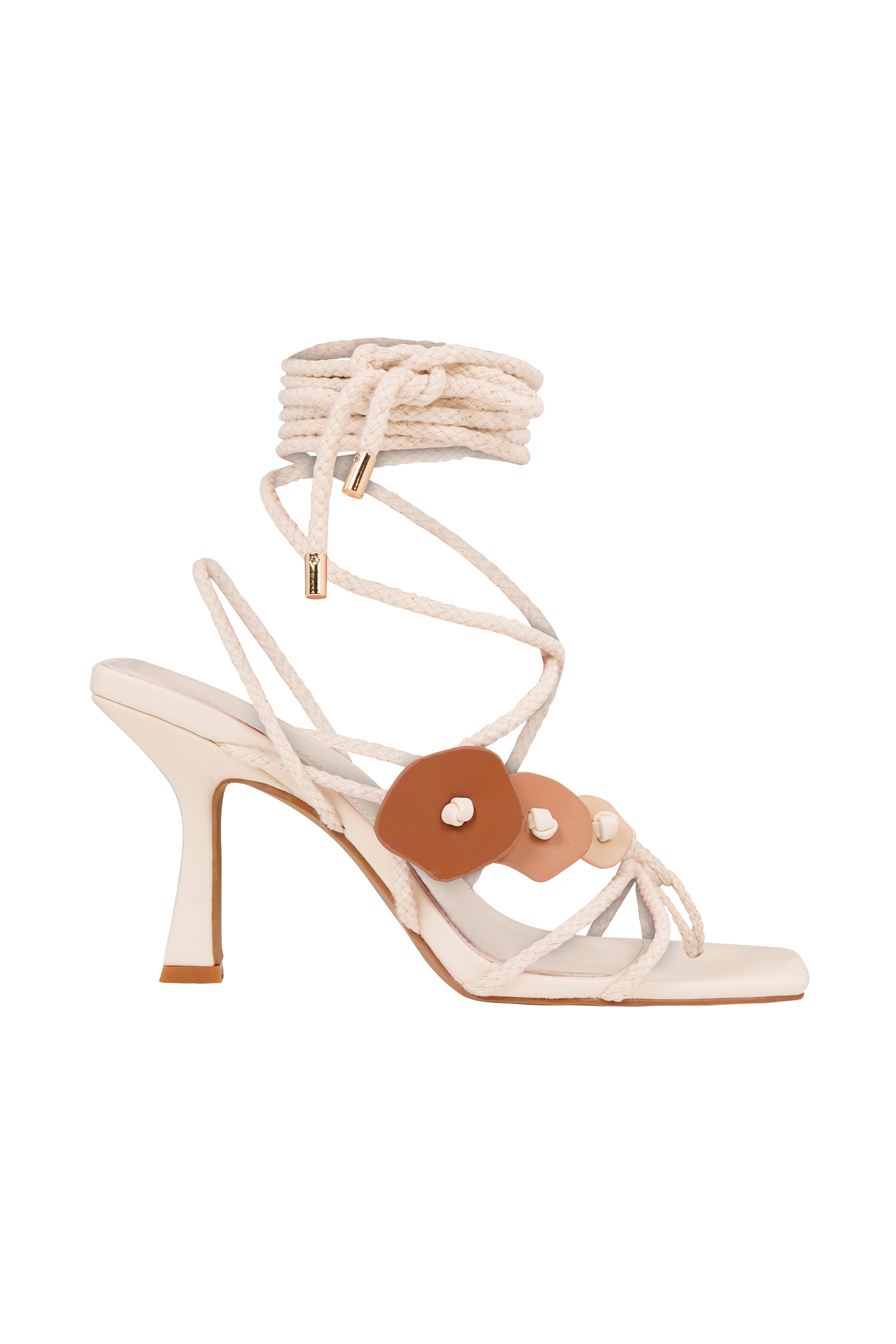 Ezekiel Strappy Sandal Heel - Ivory