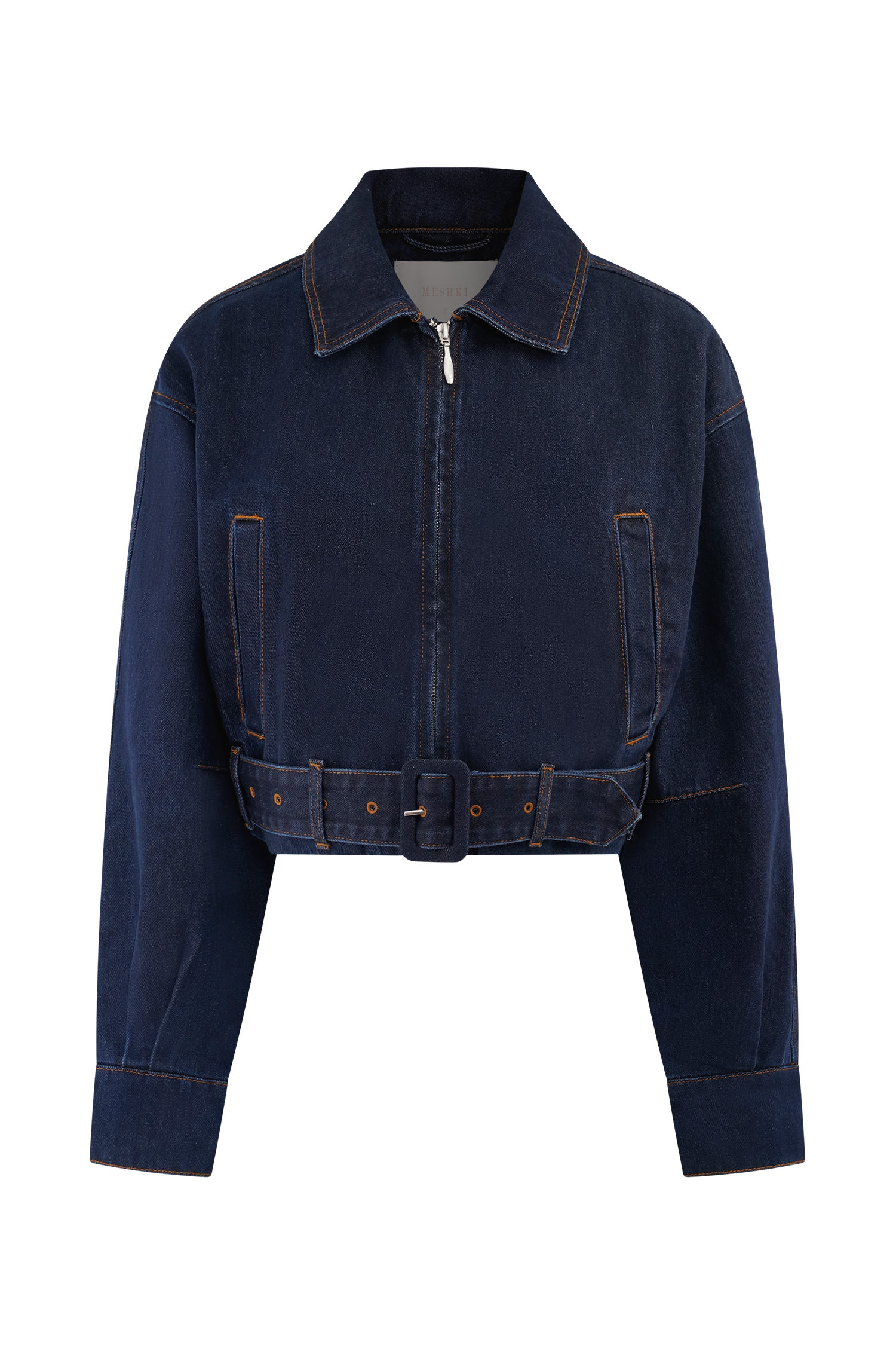 Fallon Cropped Denim Jacket - Indigo Blue