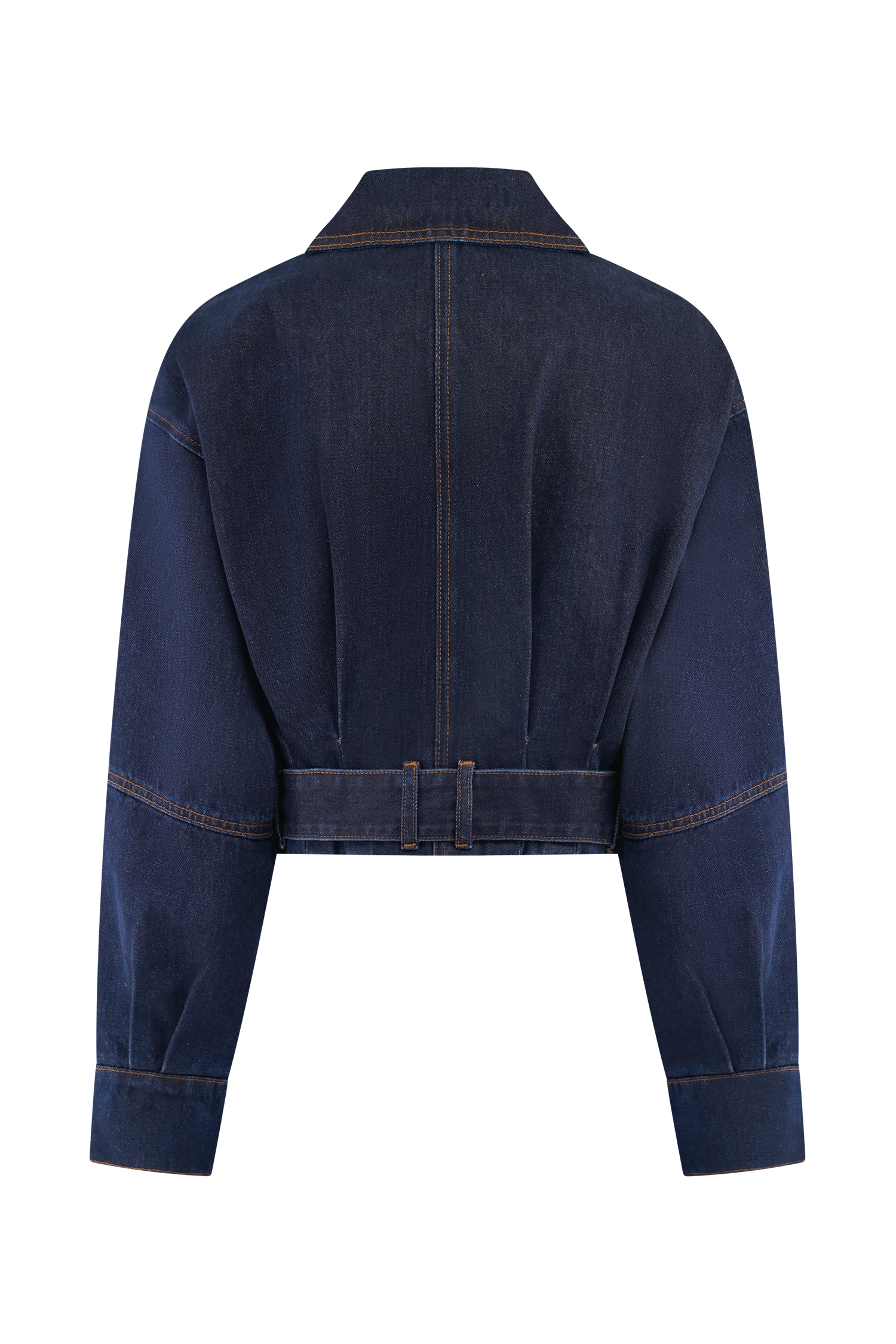 Fallon Cropped Denim Jacket - Indigo Blue