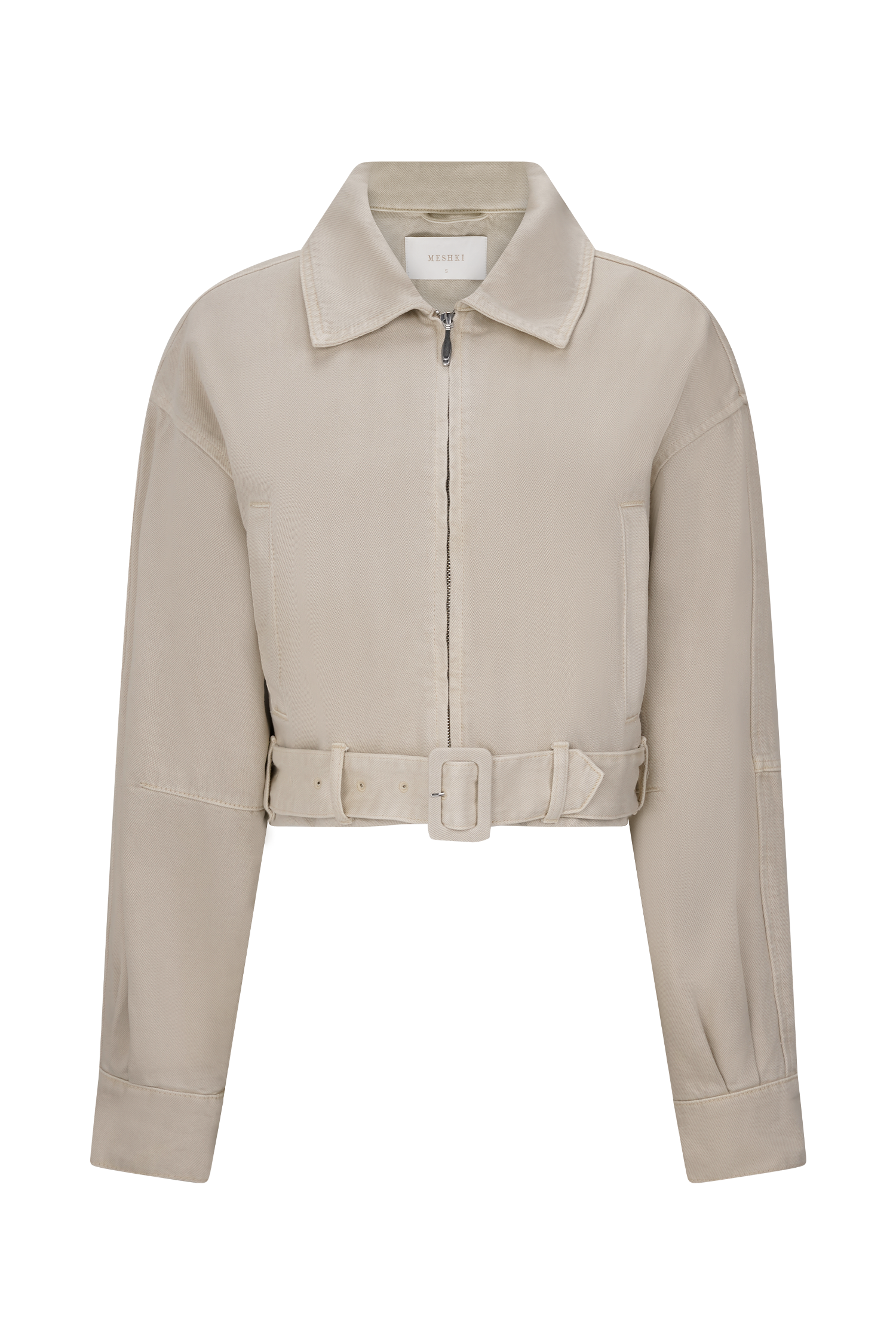 Fallon Cropped Denim Jacket - Stone Wash