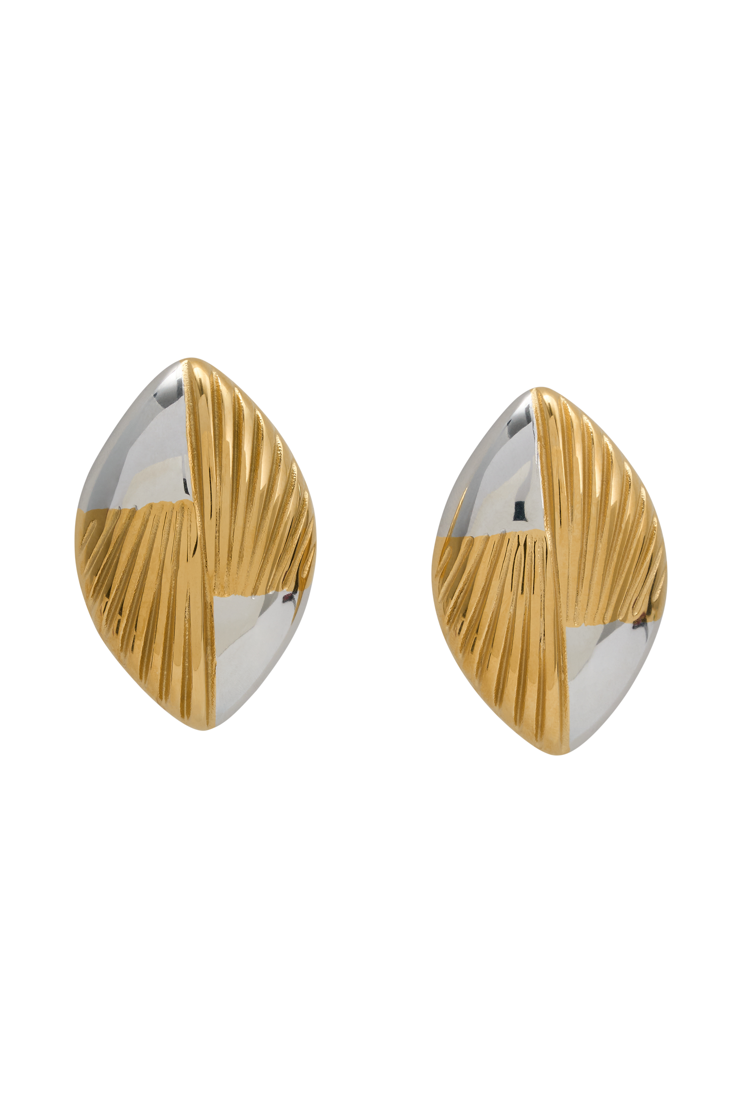 Felicity Mixed Metal Oval Earrings - Gold