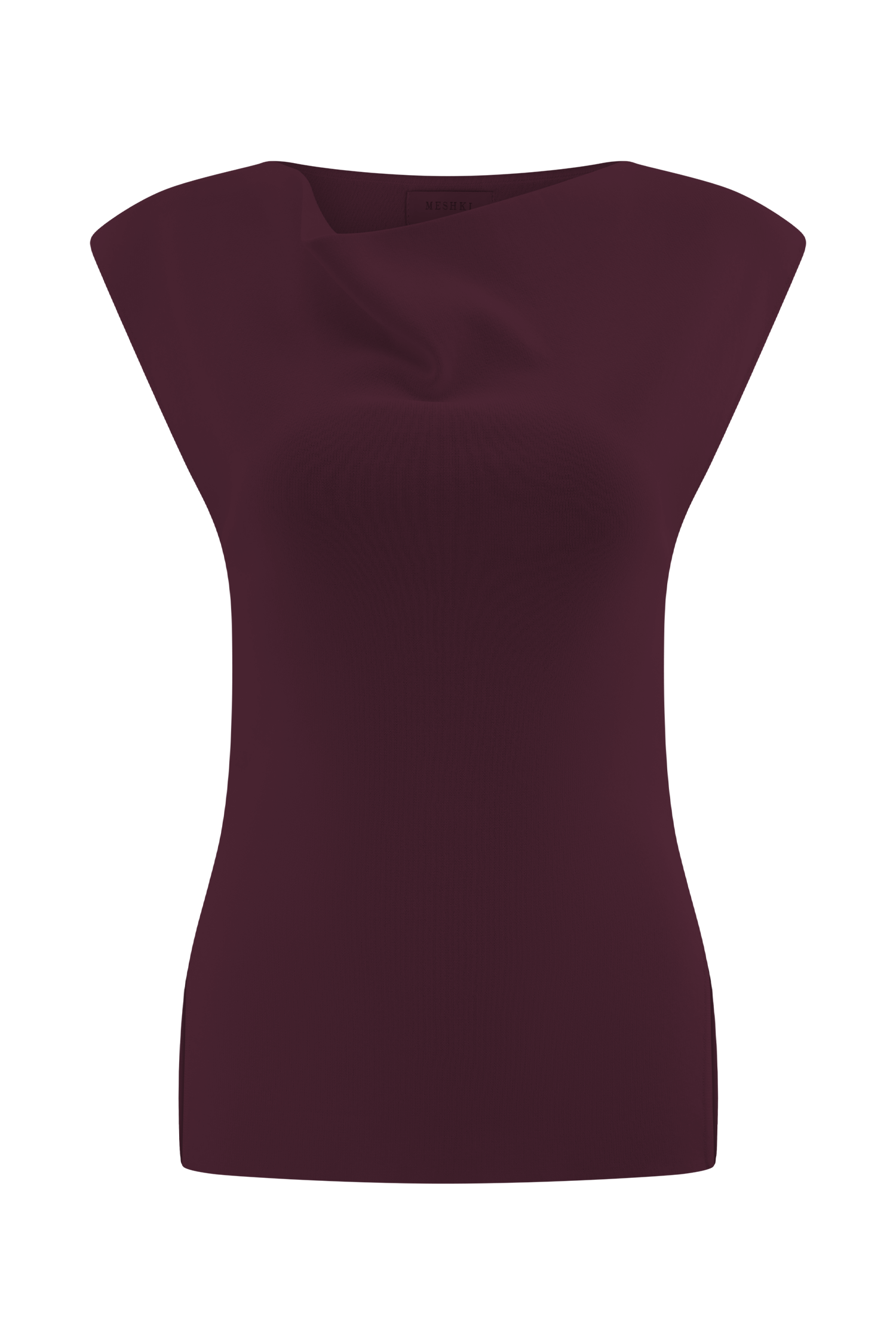 Francisca Cowl Neck Knit Top - Merlot