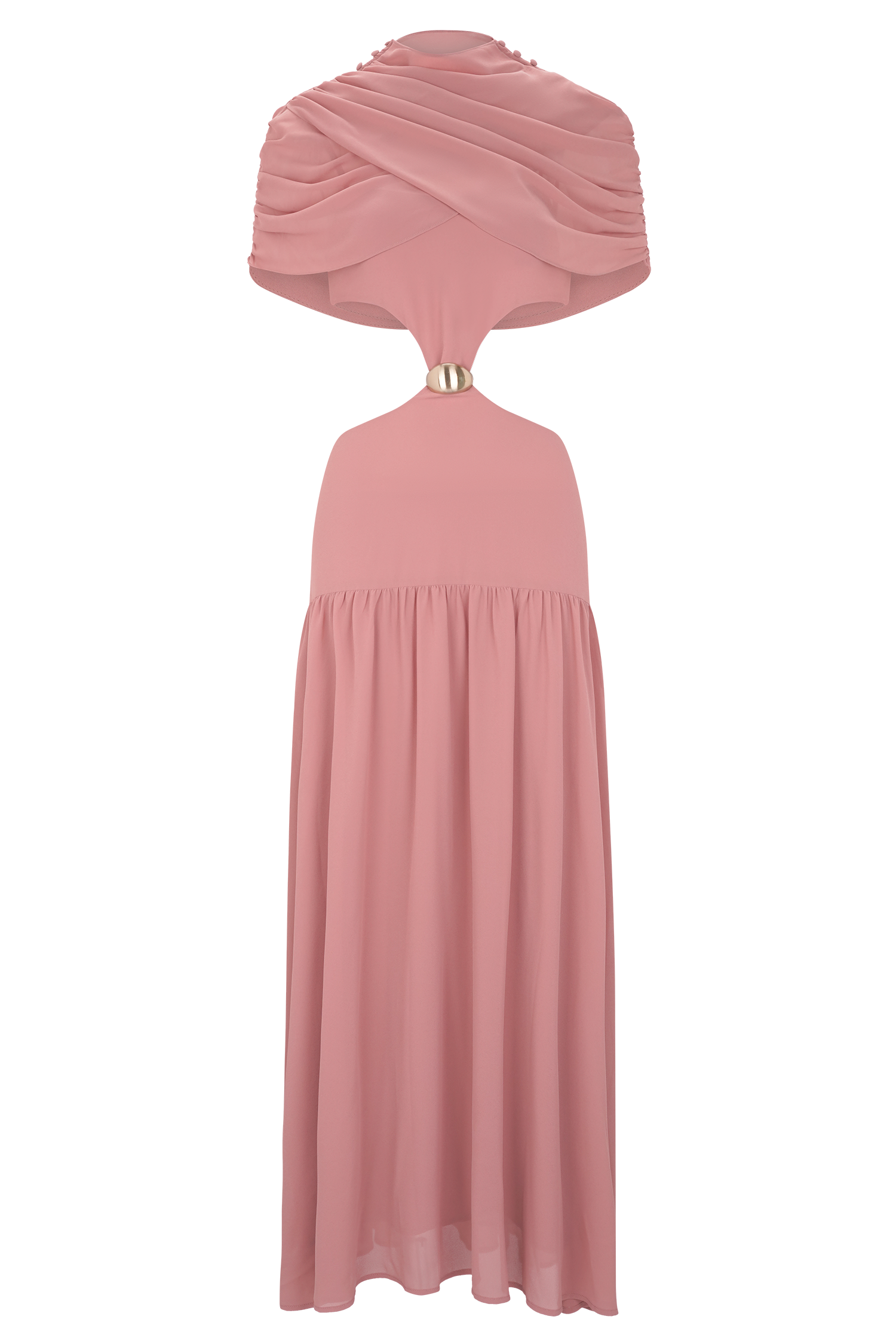 Georgina Chiffon Midi Dress - Burnt Rose