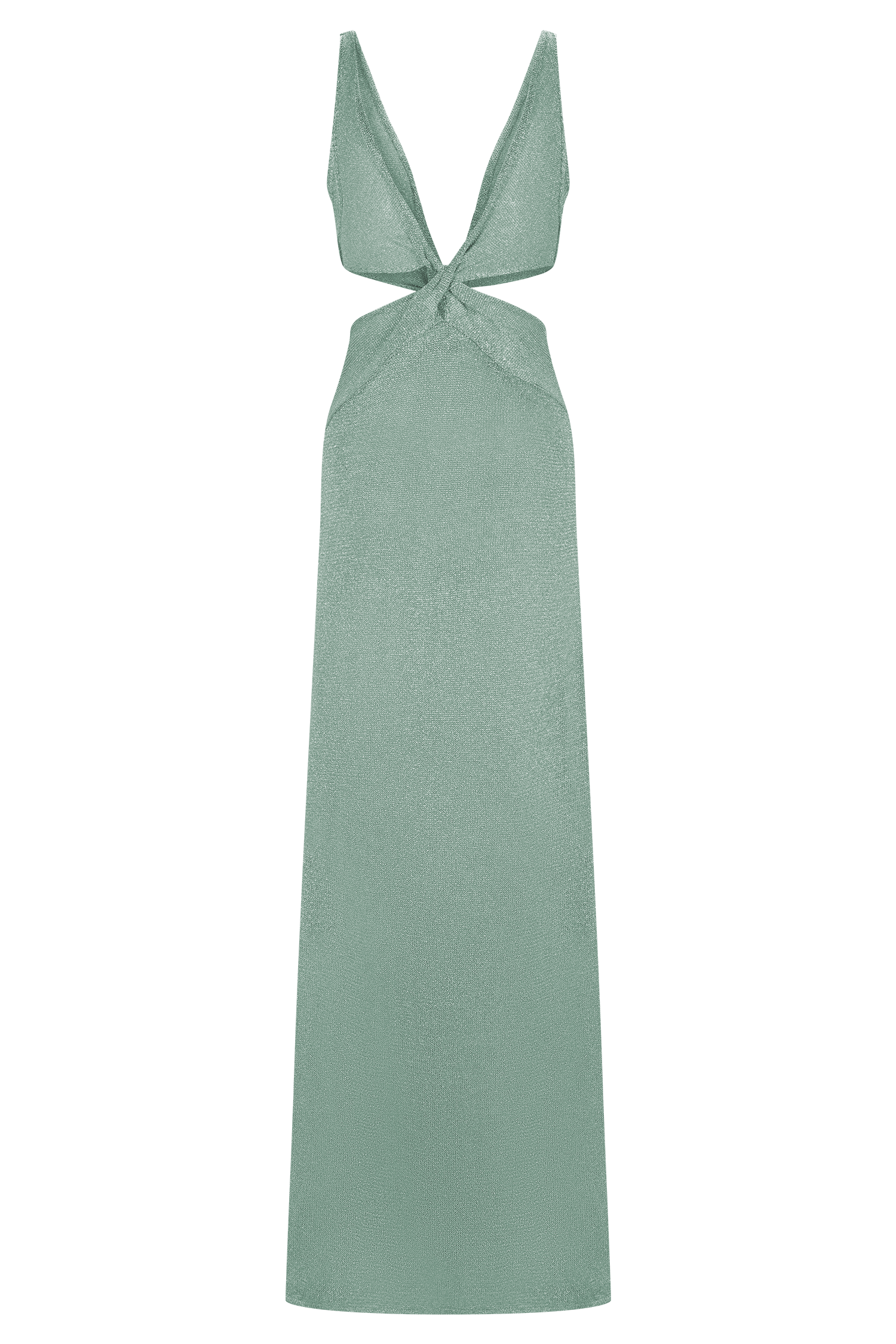 Gracelyn Twisted Metallic Knit Maxi Dress - Aqua