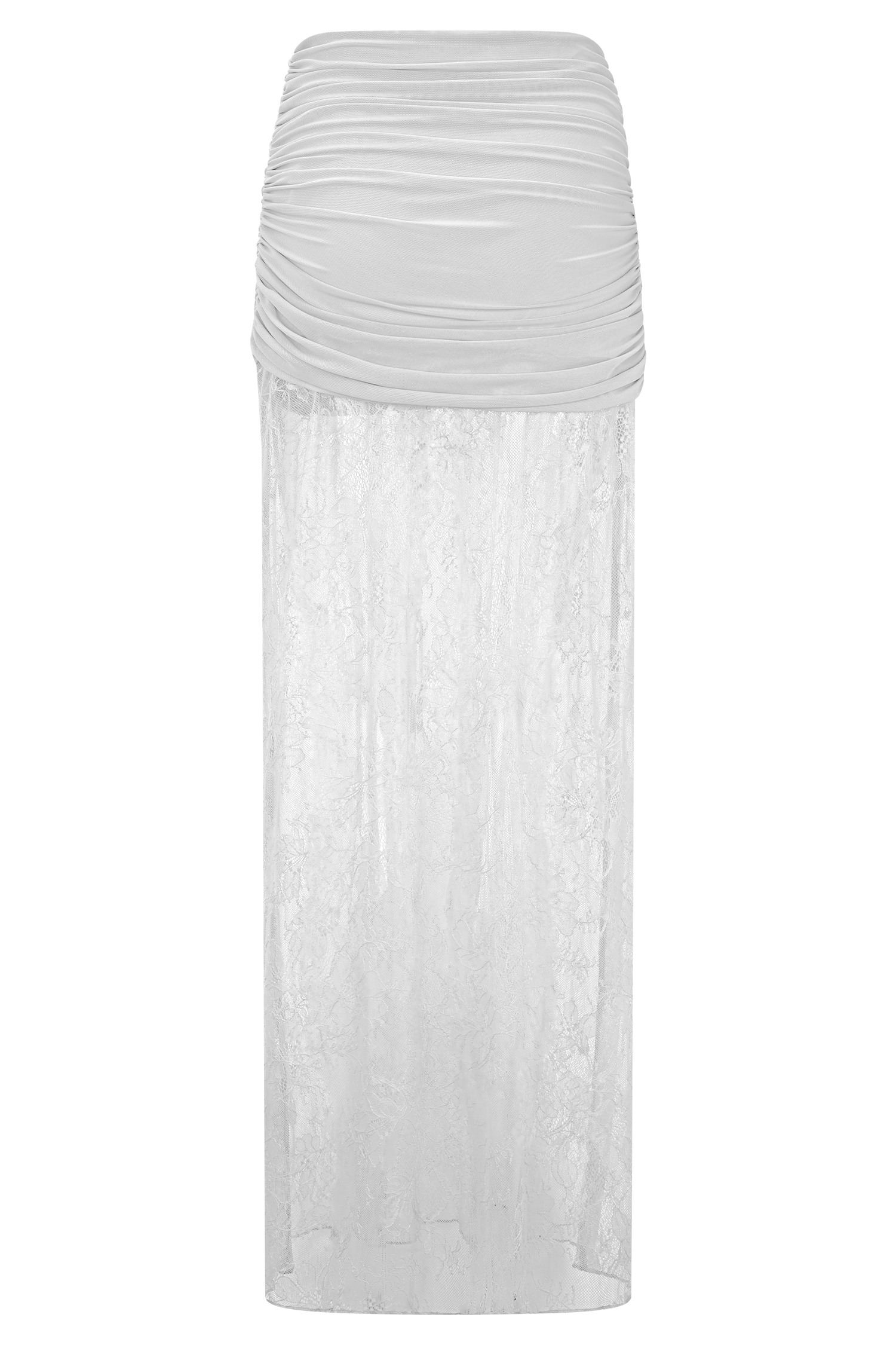 Guinevere Lace And Mesh Maxi Skirt - Ivory