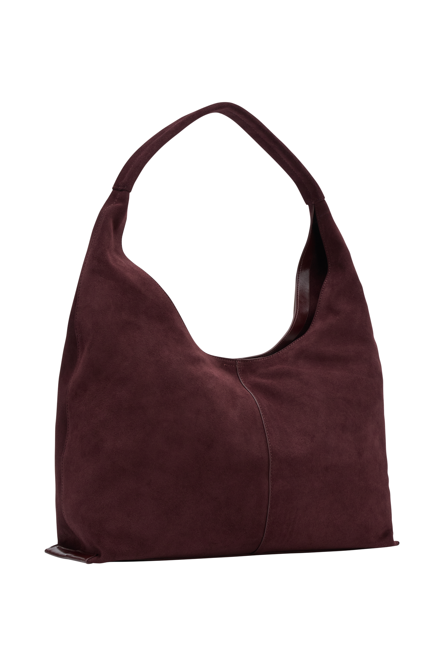 Hazel Slouchy Suede Bag - Burgundy