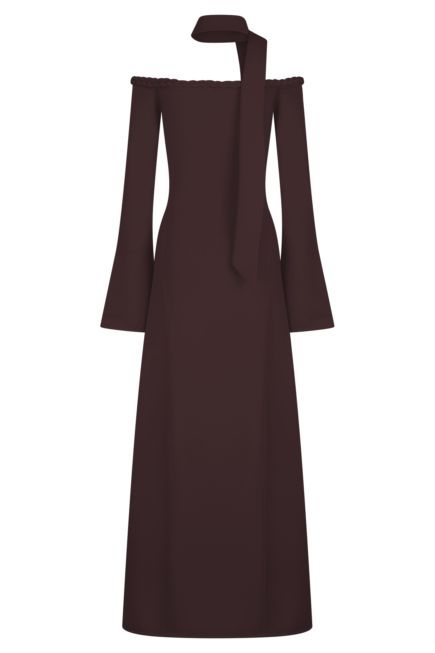 Heidi Strapless Knit Scarf Maxi Dress - Dark Chocolate