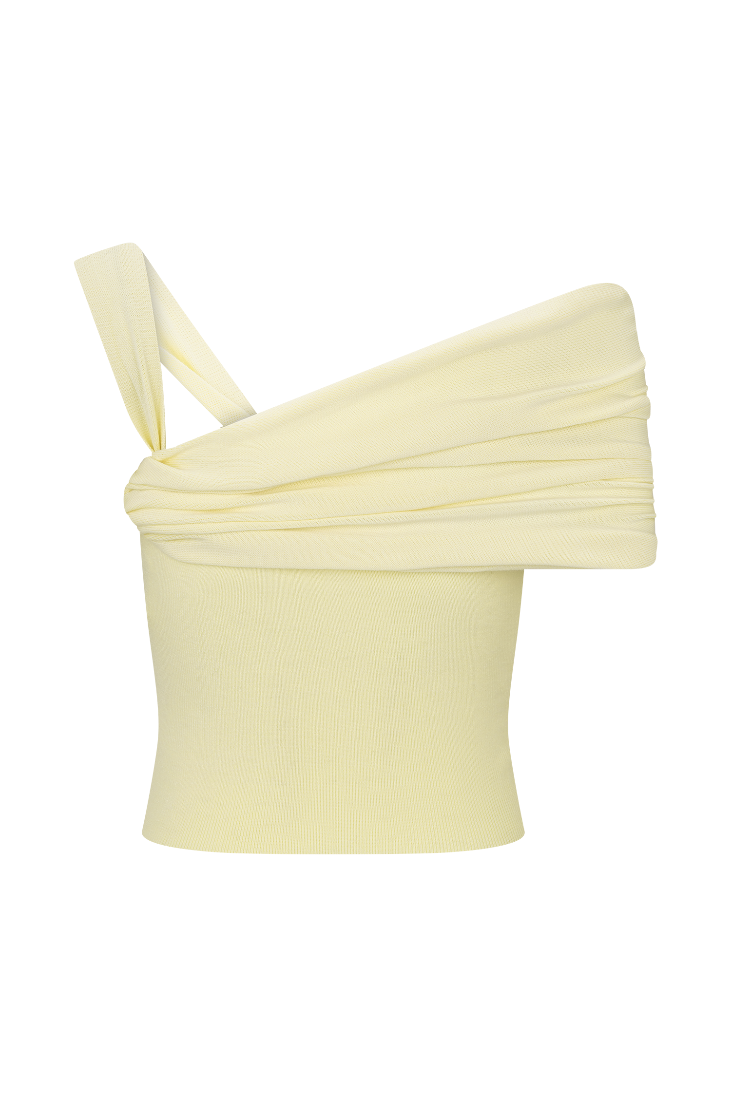 Irene Gathered Knit Top - Lemon