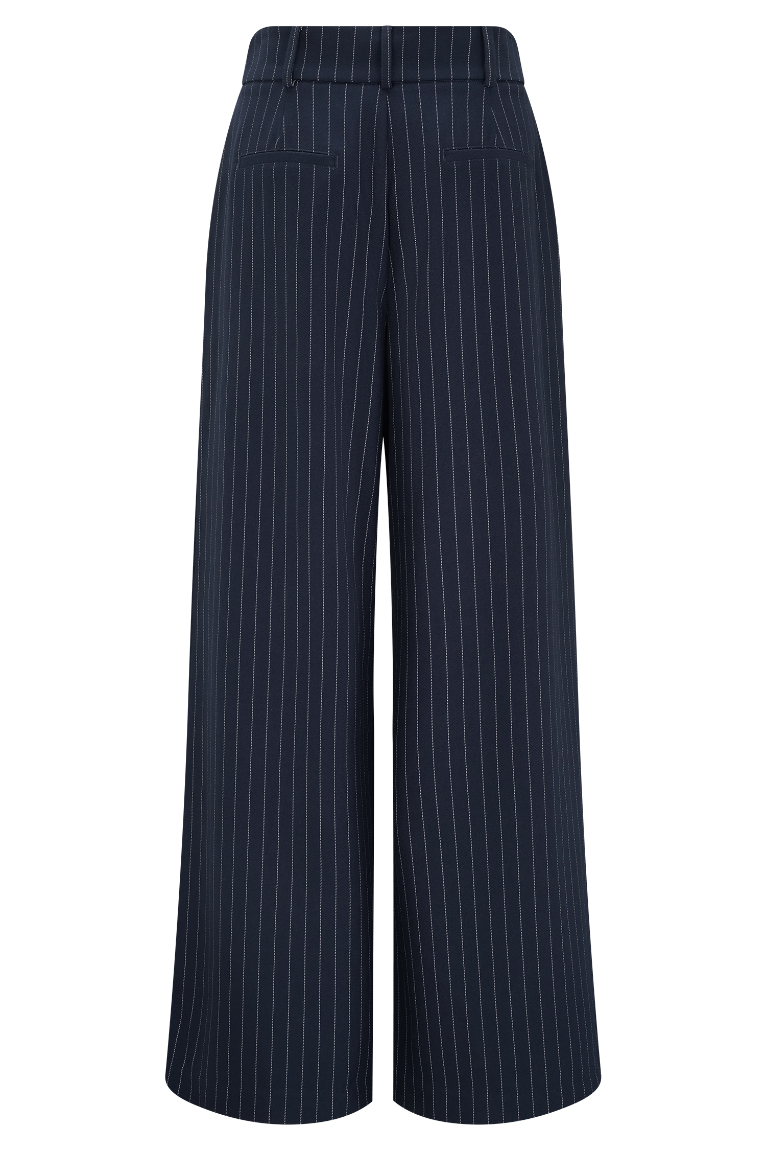 Jacqueline Pleated Wide Leg Pants - Navy Pinstripe