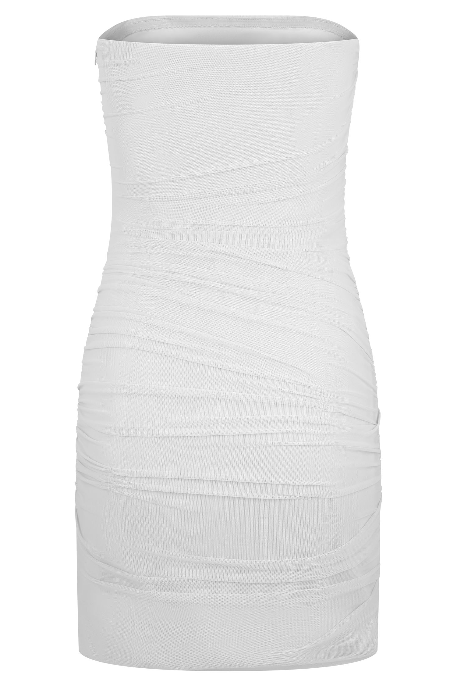 Jianna Strapless Mesh Mini Dress - White