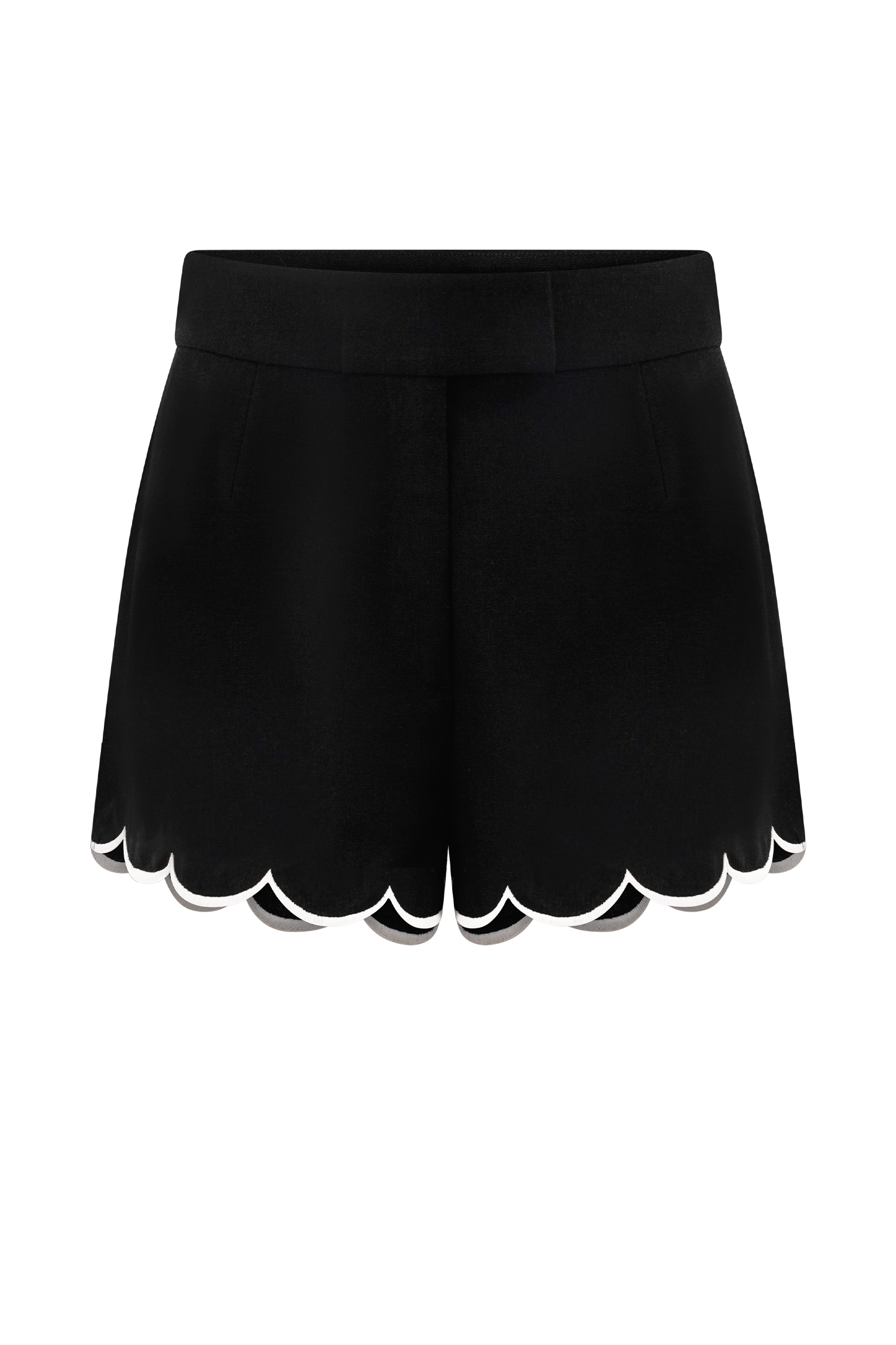Judith Scallop Shorts - Black