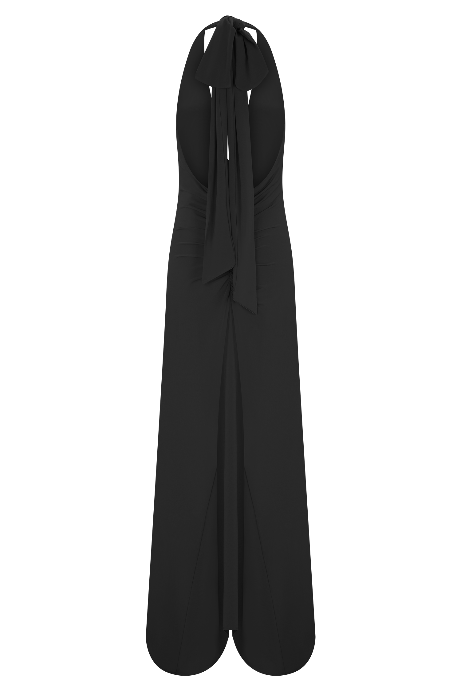 Juliet Slinky Maxi Dress With Scarf - Black