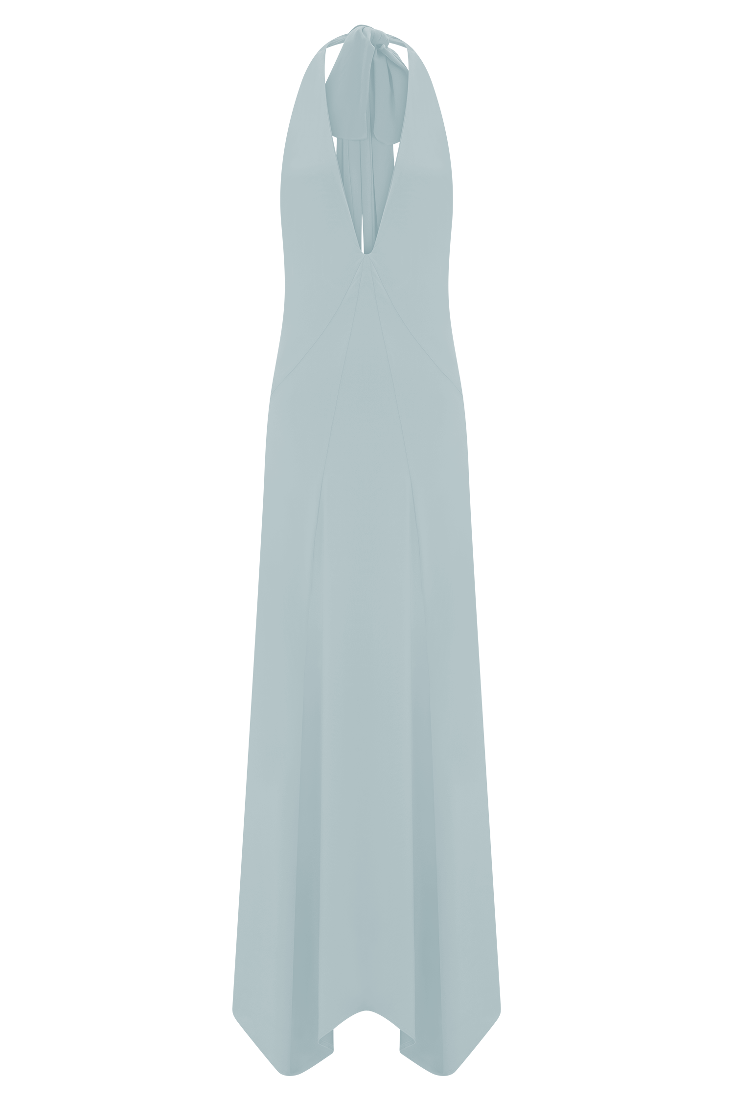 Juliet Slinky Maxi Dress With Scarf - Pale Blue
