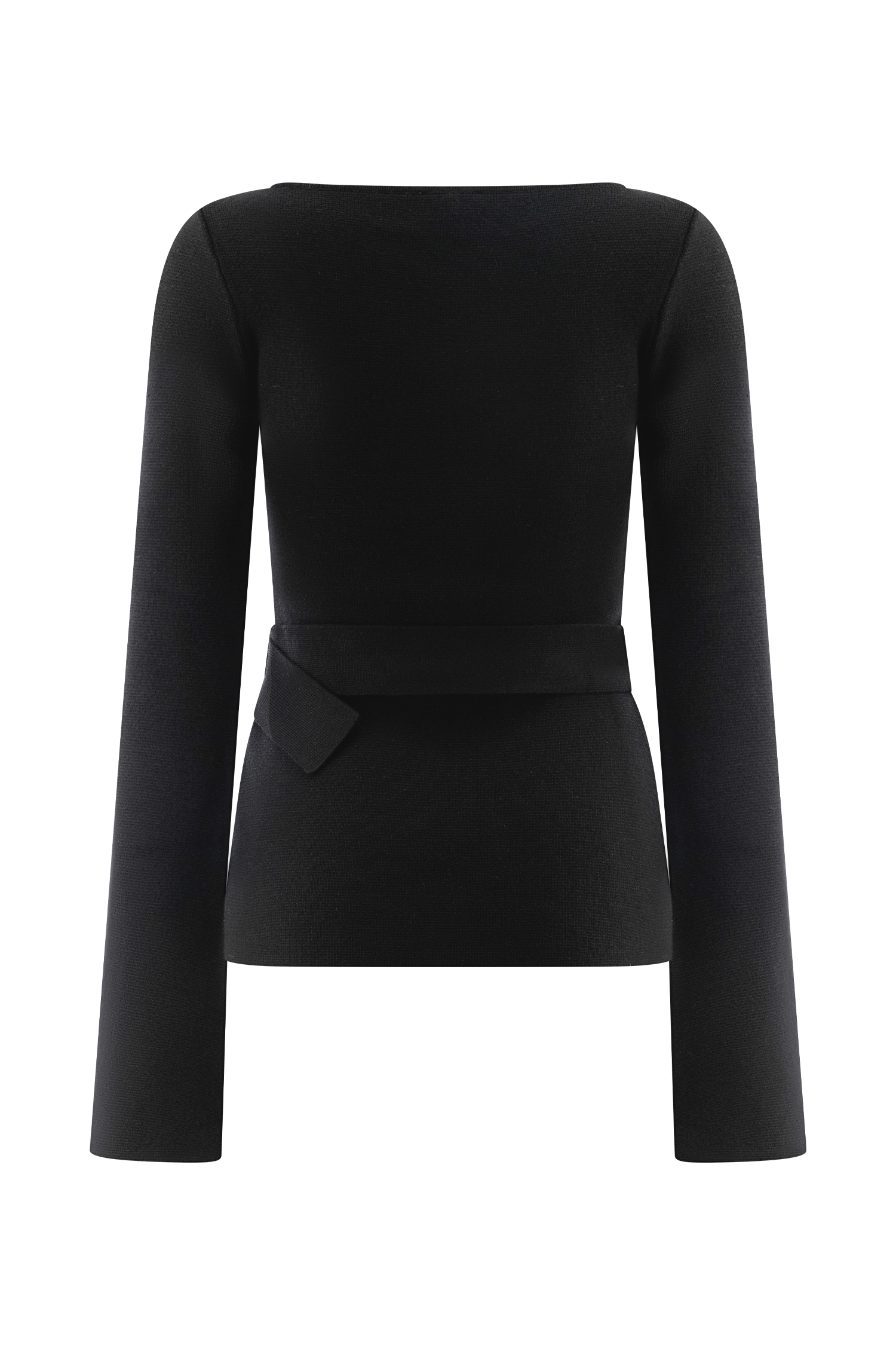 Justine Belted Knit Top - Black