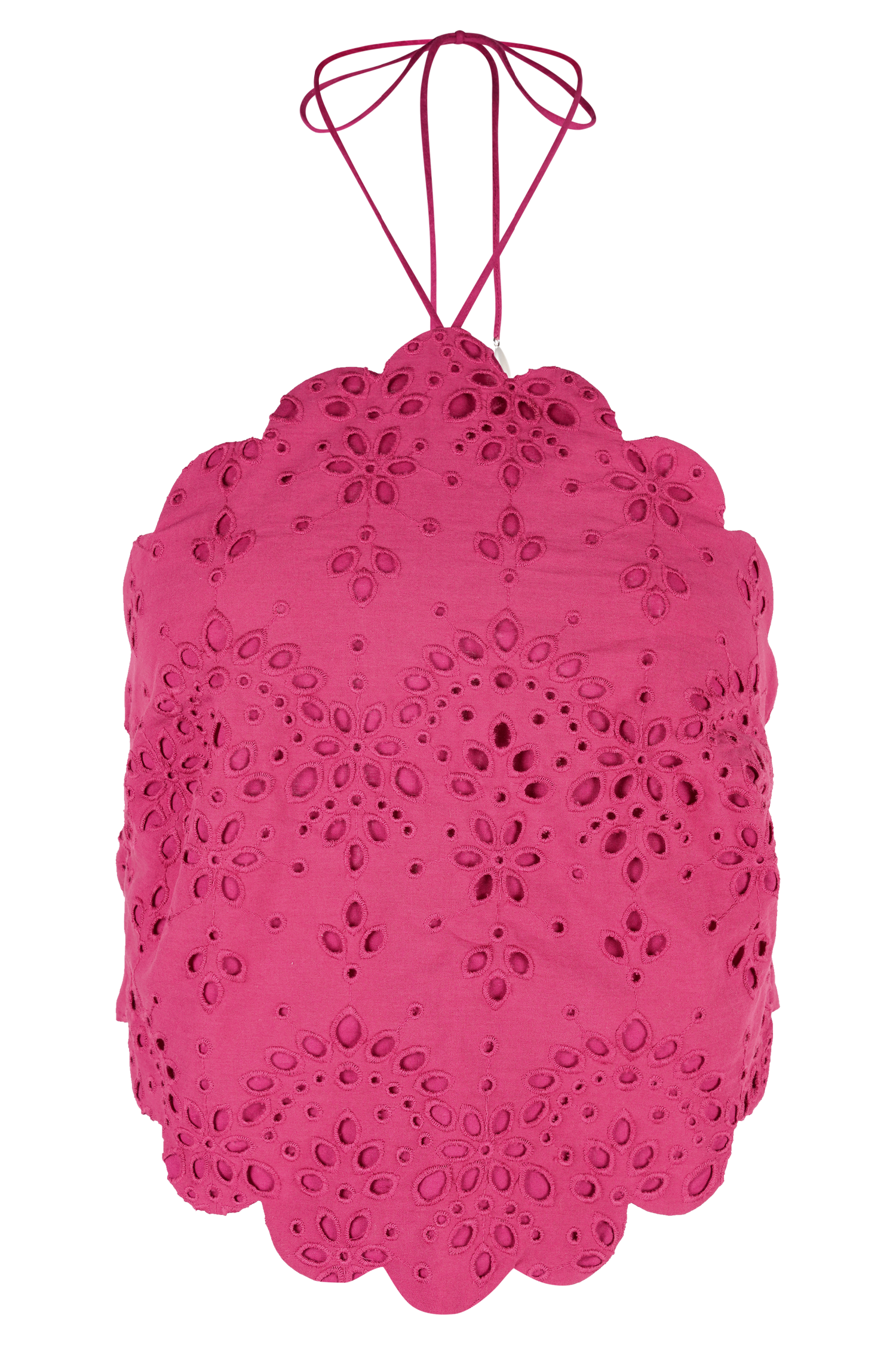 Kensley Broderie Halter Top - Dragonfruit