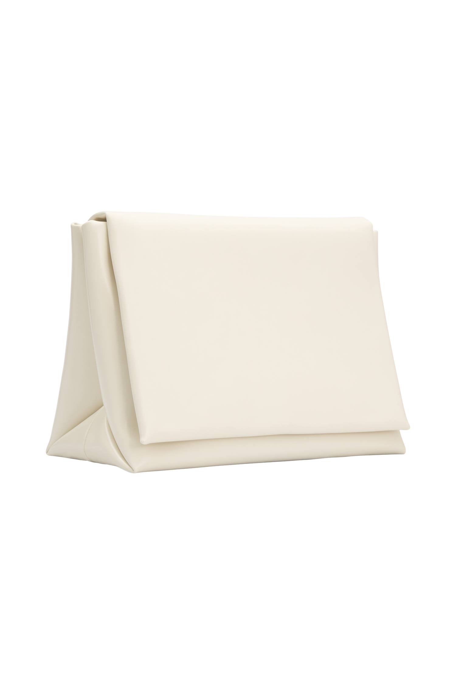 Kiera Faux Leather Oversized Clutch - Ivory