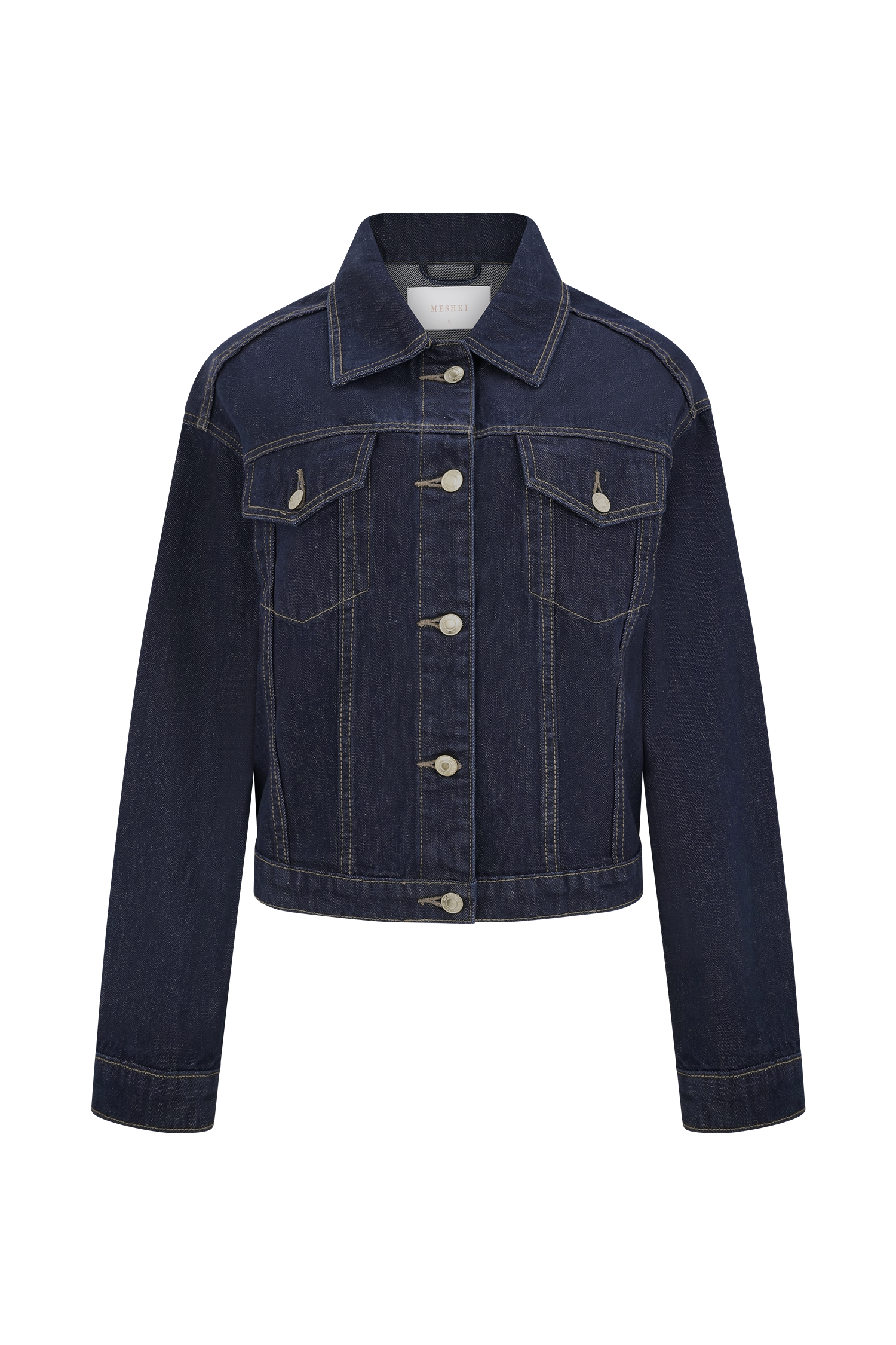 Kirra Cinched Denim Jacket - Washed Indigo Blue